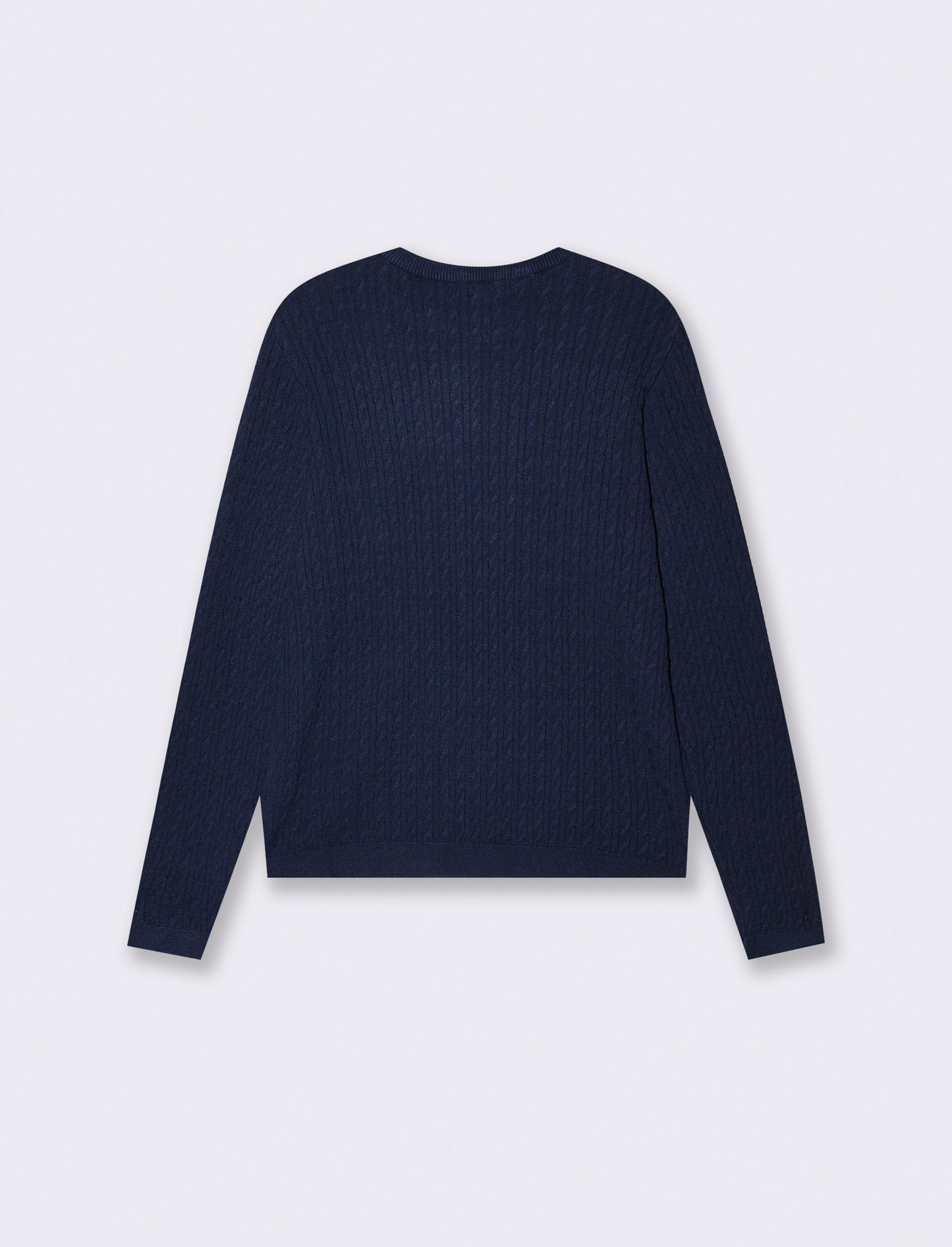 Long Sleeve Crew Neck Cable Knit Sweater - Green