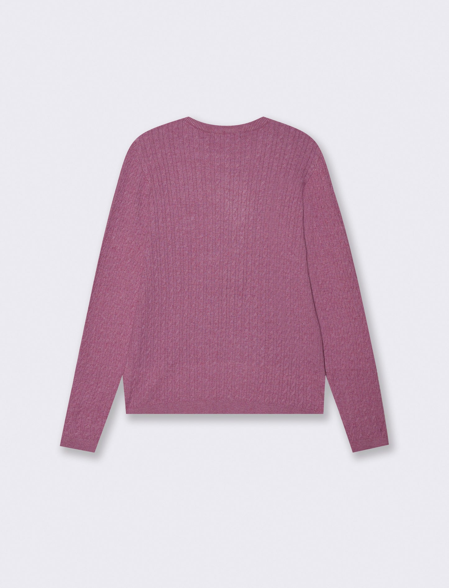 Pullover a trecce manica lunga girocollo - Viola malva