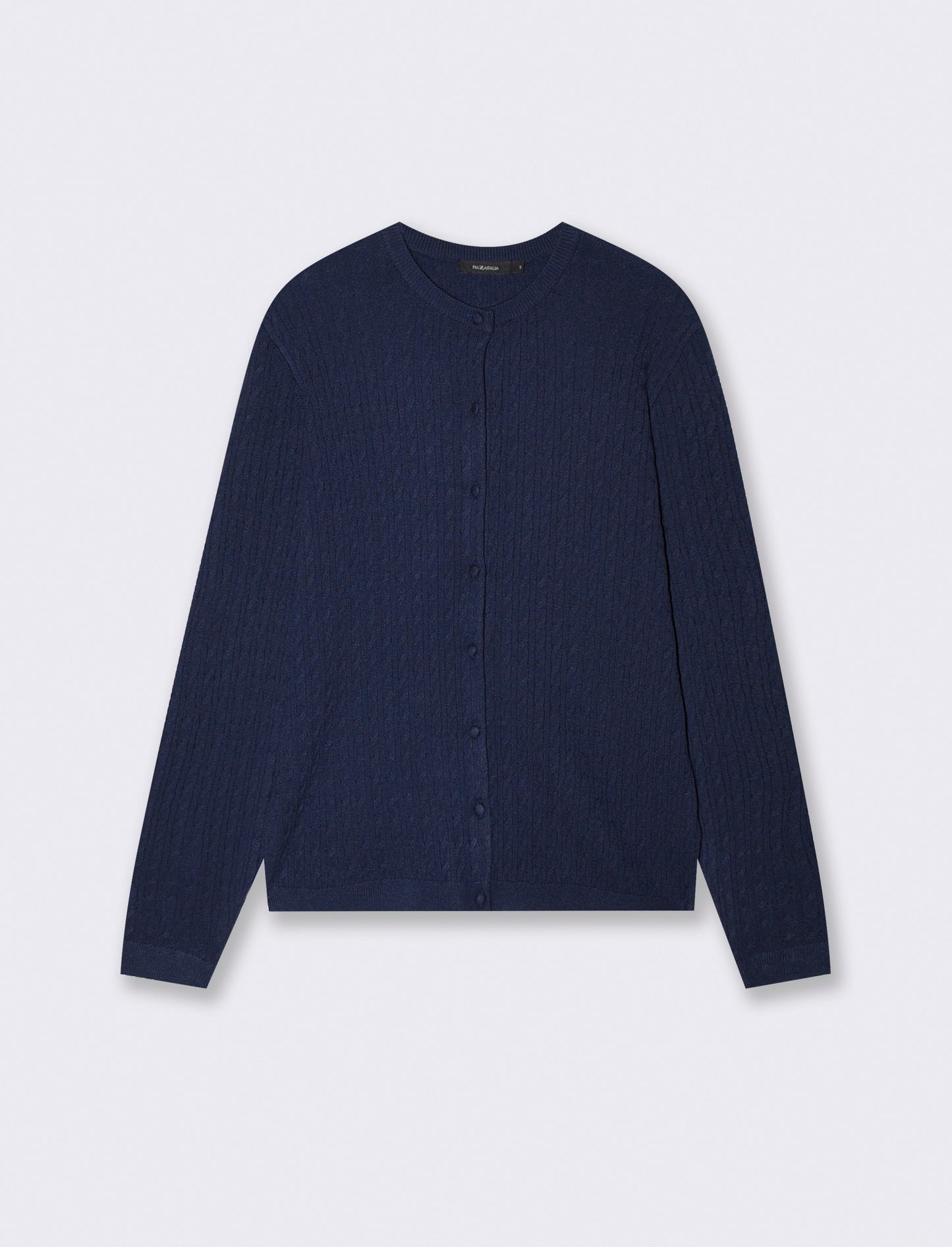 Cardigan a trecce con manica lunga - Verde petrolio