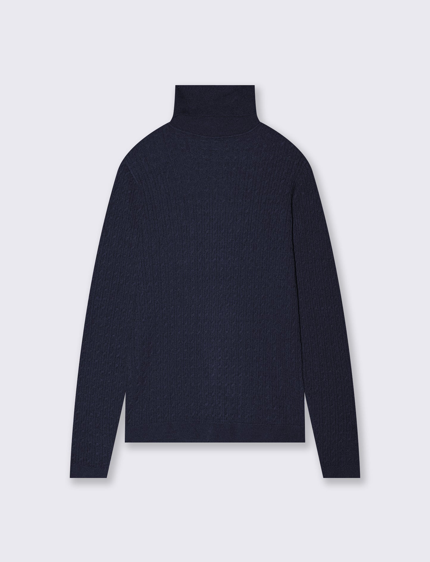 Maglia a trecce con collo alto - Verde petrolio