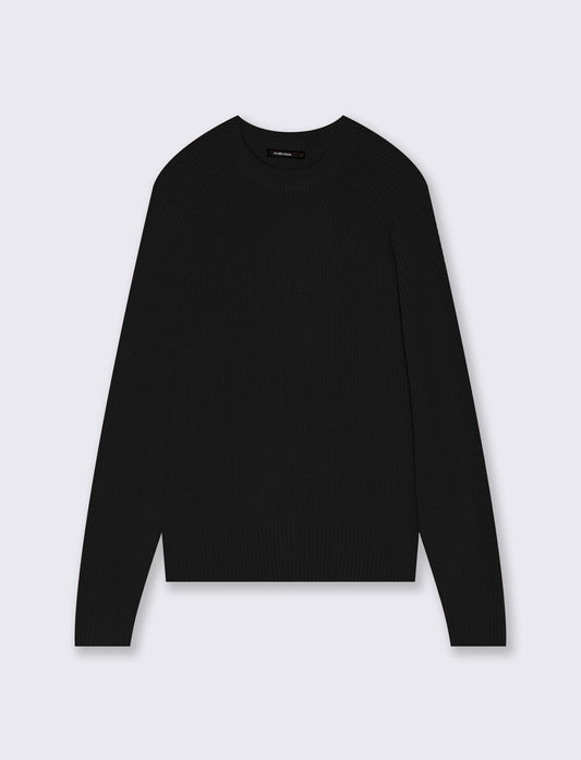 Maglia manica lunga girocollo versatile - Nero