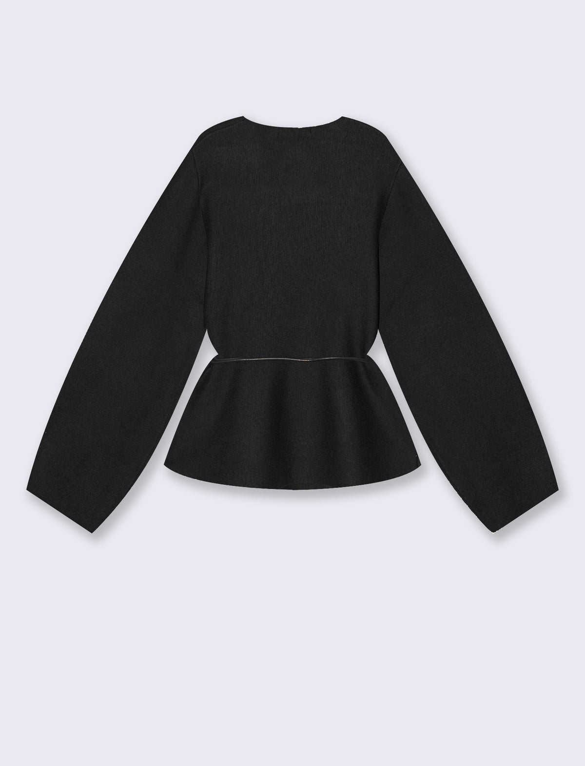 Crossed open cardigan with belt - Black