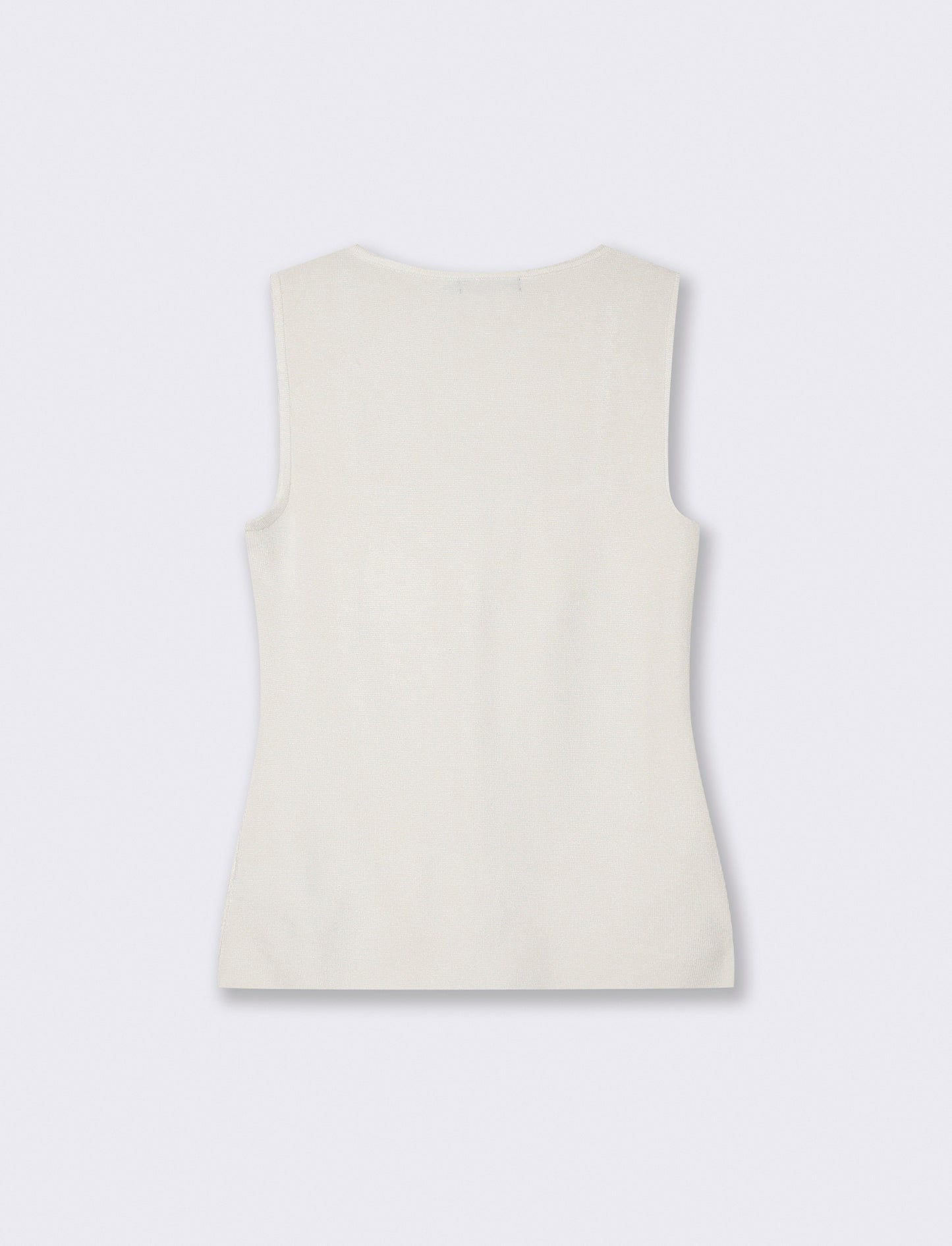Top scollo quadrato con 5 bottoni - Bianco latte