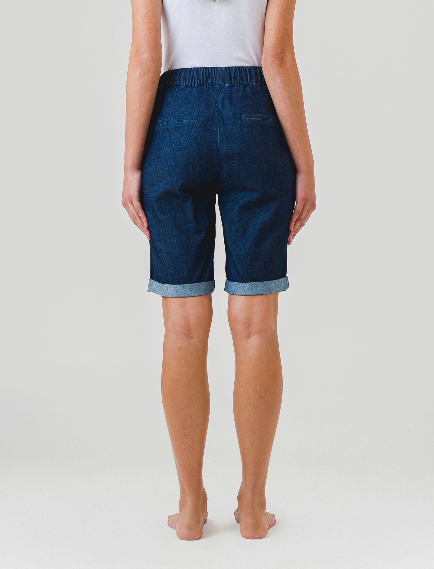 Palazzo Fit Elastic Waist Cotton Pants with Contrast Drawstring - Blue