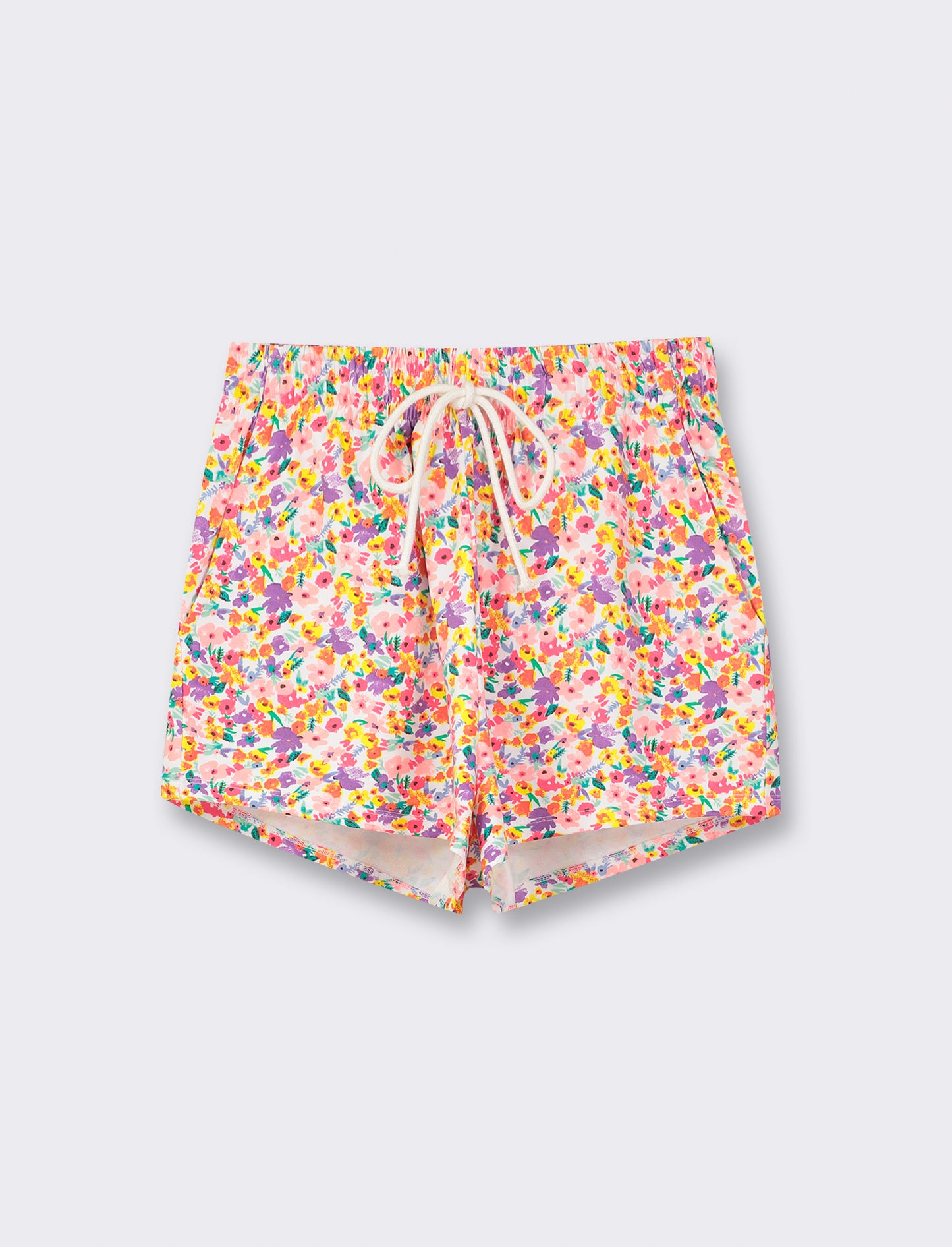 Short in felpa con elastico in vita e coulisse. Disponibile a fantasia e tinta unita - var 1