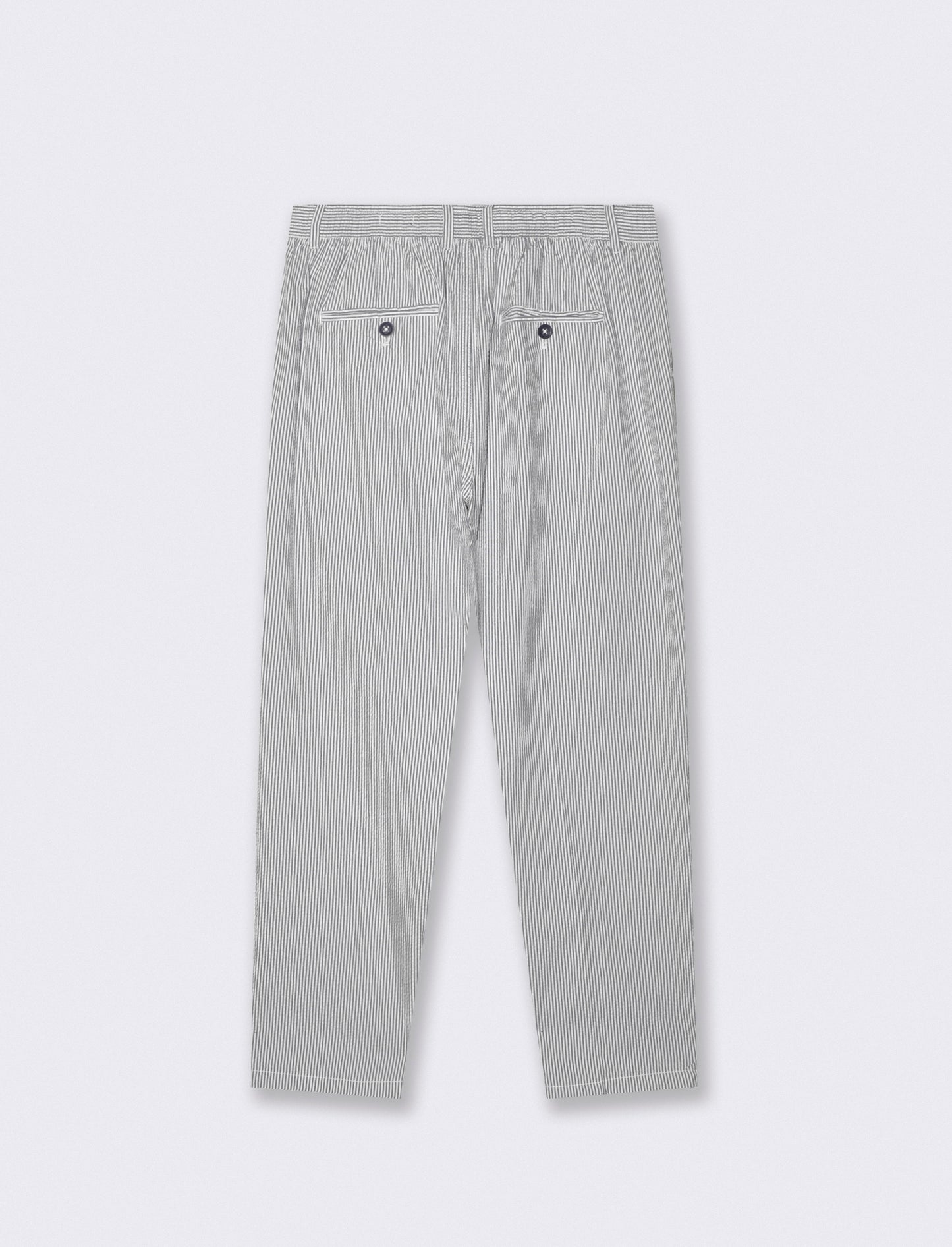 PANTALONI CHINO JOGGER SEER SUCKER A RIGHE - Blu
