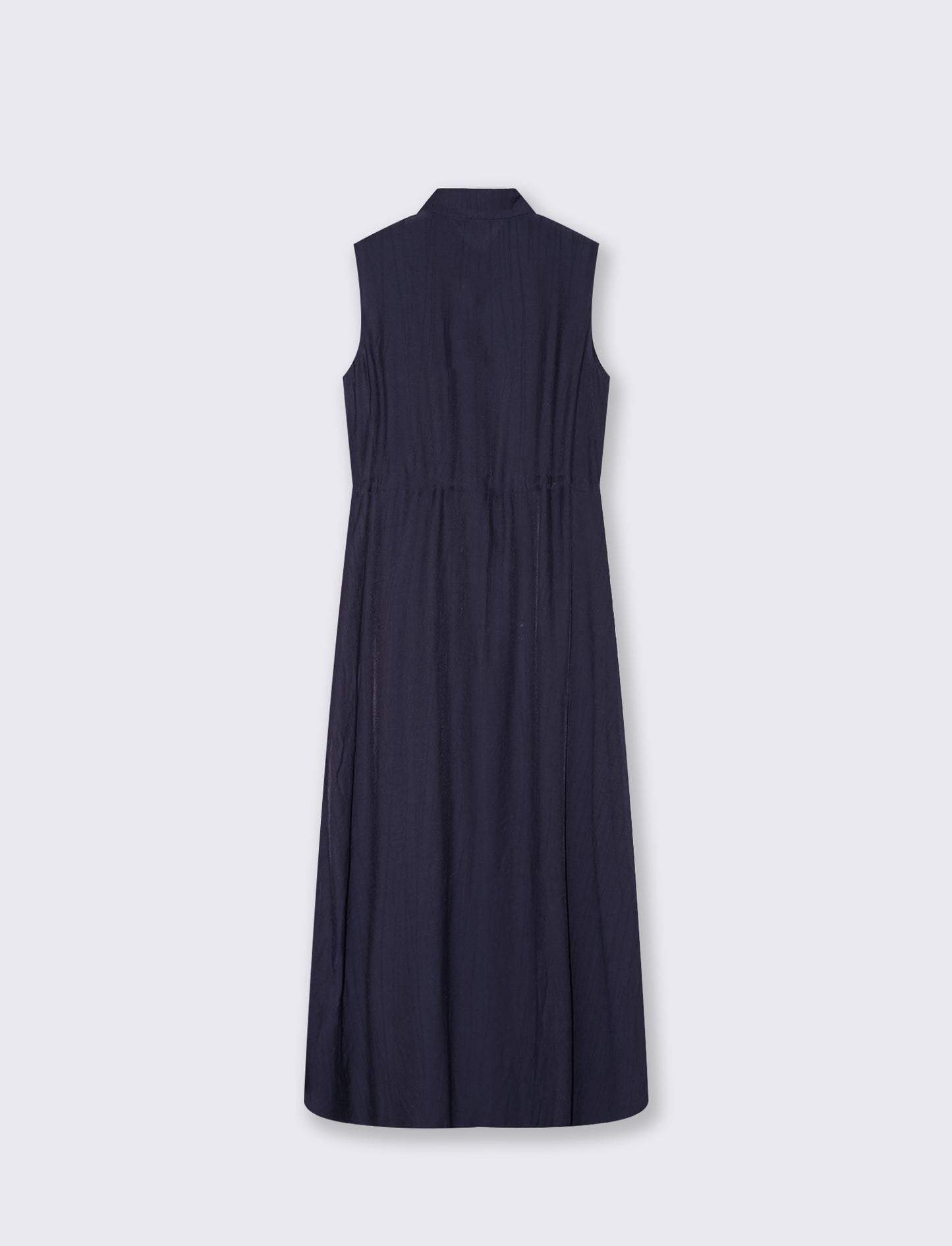 Long dress with buttons and drawstring waist - Blue