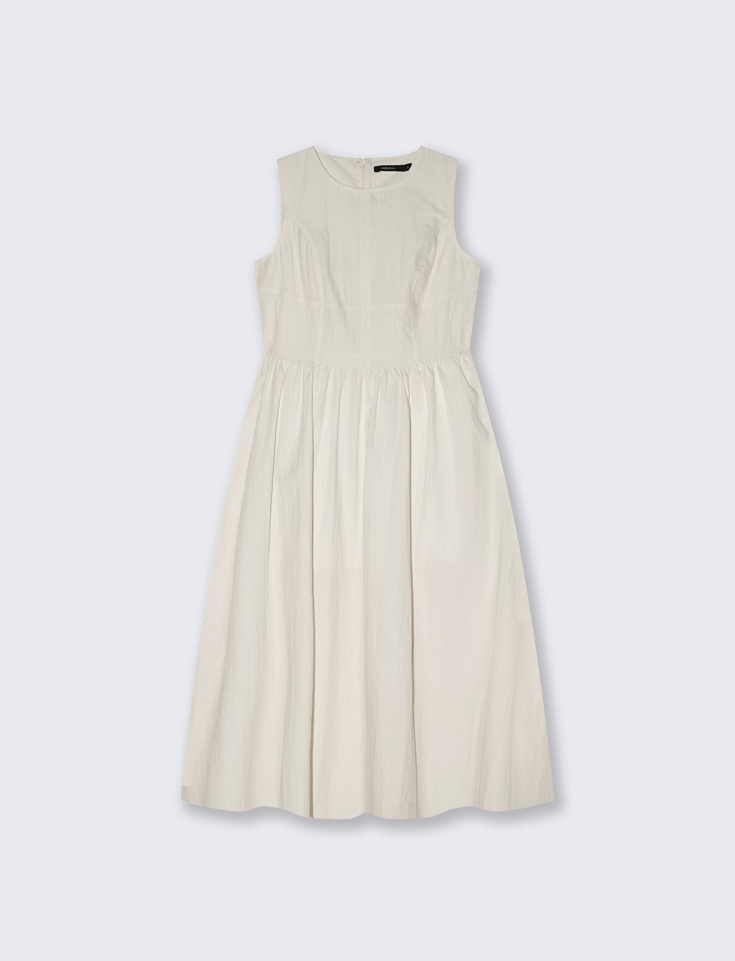 Vestito lungo smanicato con gonna ampia - Avorio
