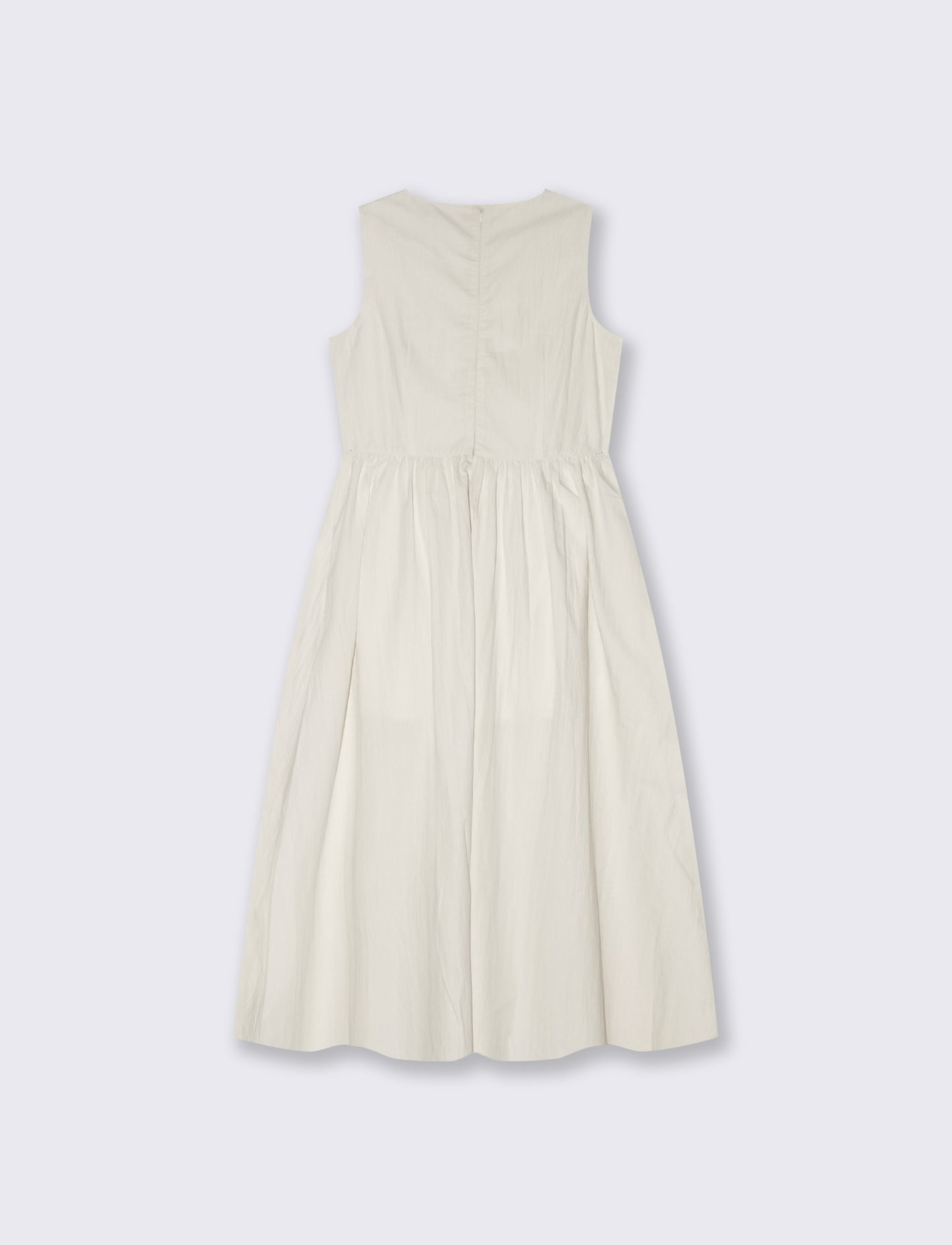 Vestito lungo smanicato con gonna ampia - Avorio