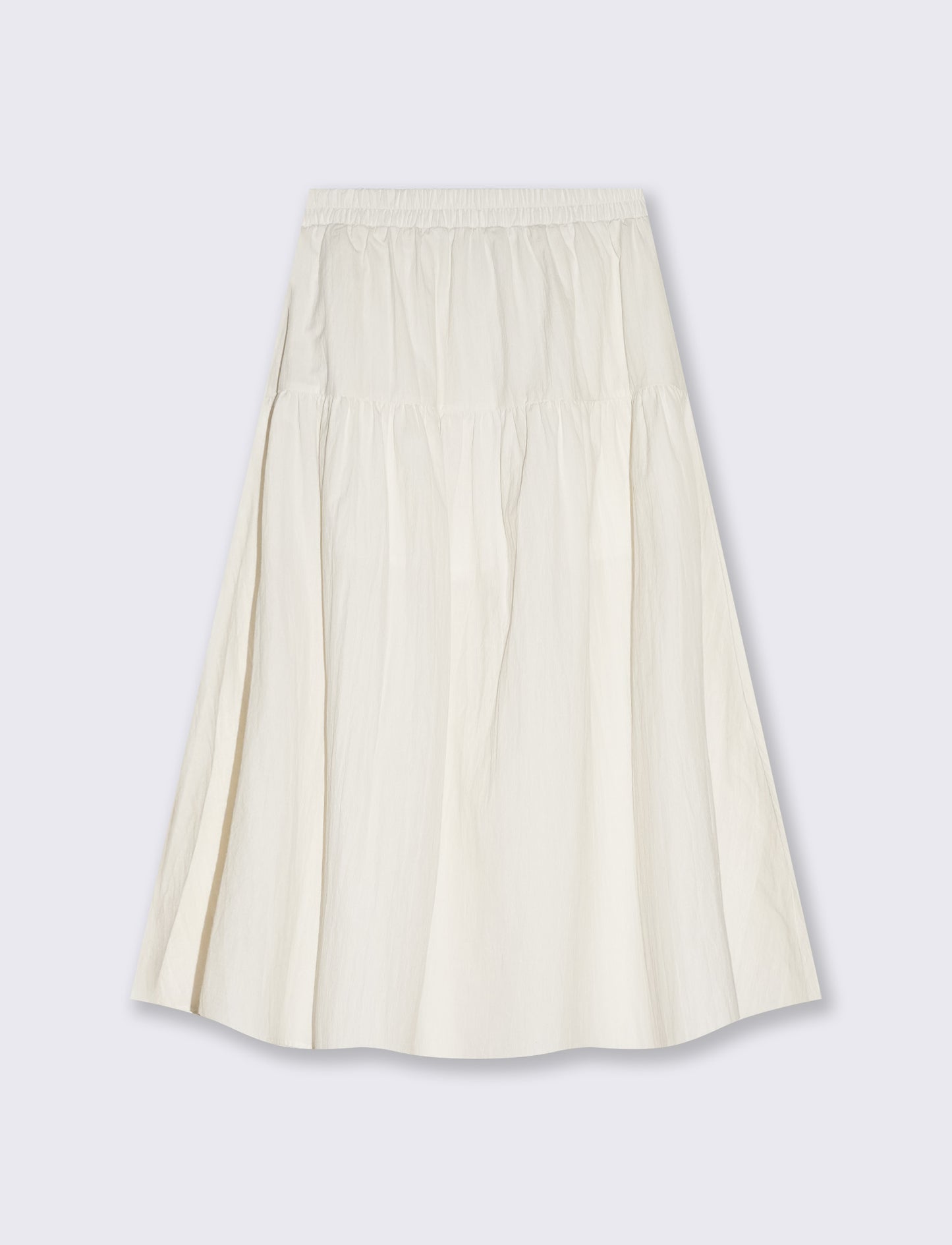 Gonna lunga in cotone con coulisse - Avorio