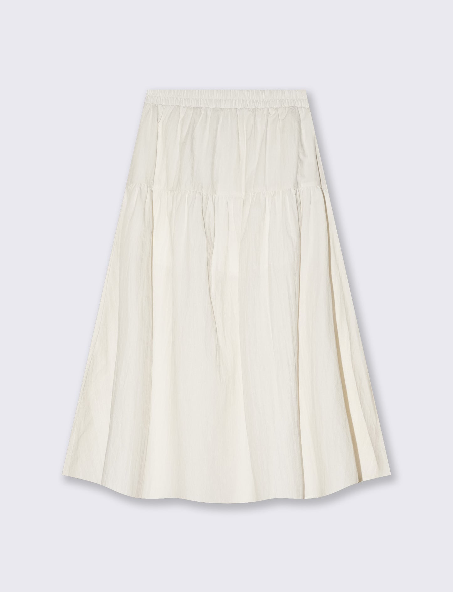Gonna lunga in cotone con coulisse - Avorio