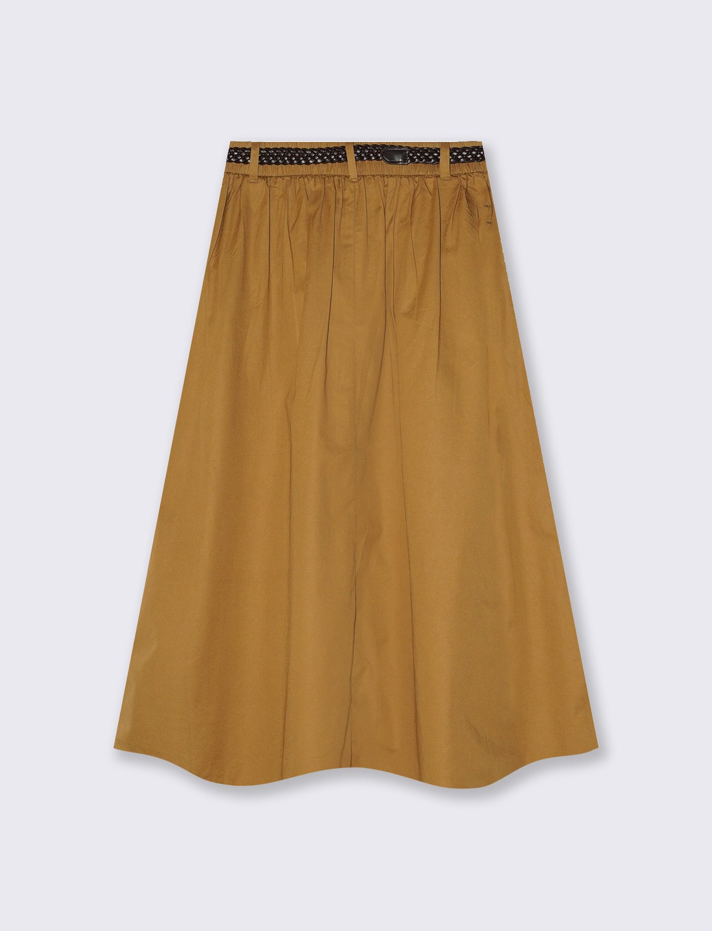 Gonna lunga con elastico sul retro - Mostarda