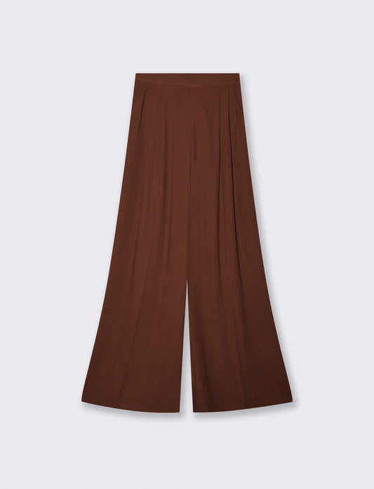 PANTALONE CON ELASTICO - Marrone cioccolato