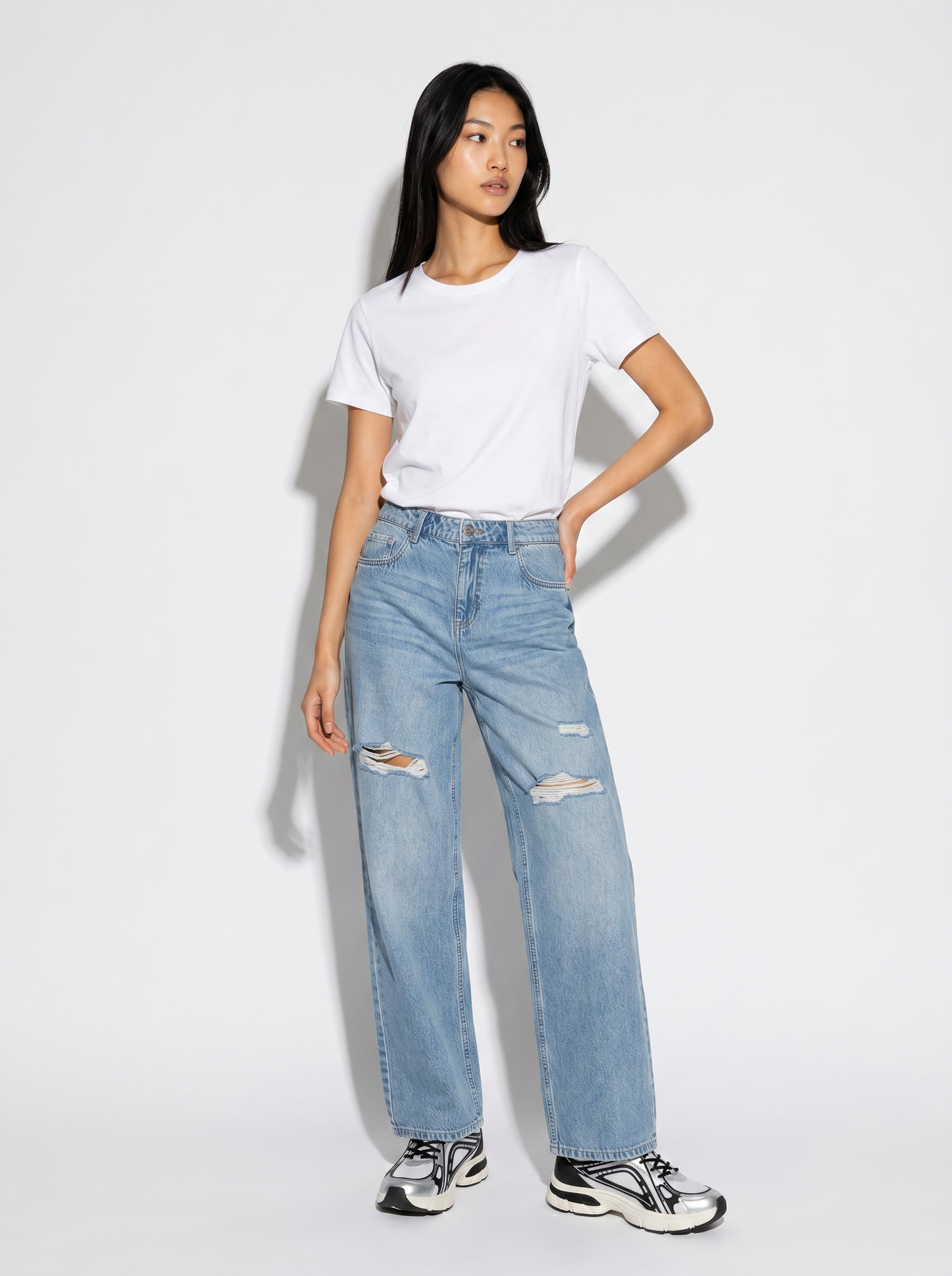 T-Shirt Basic in Cotone - Bianco