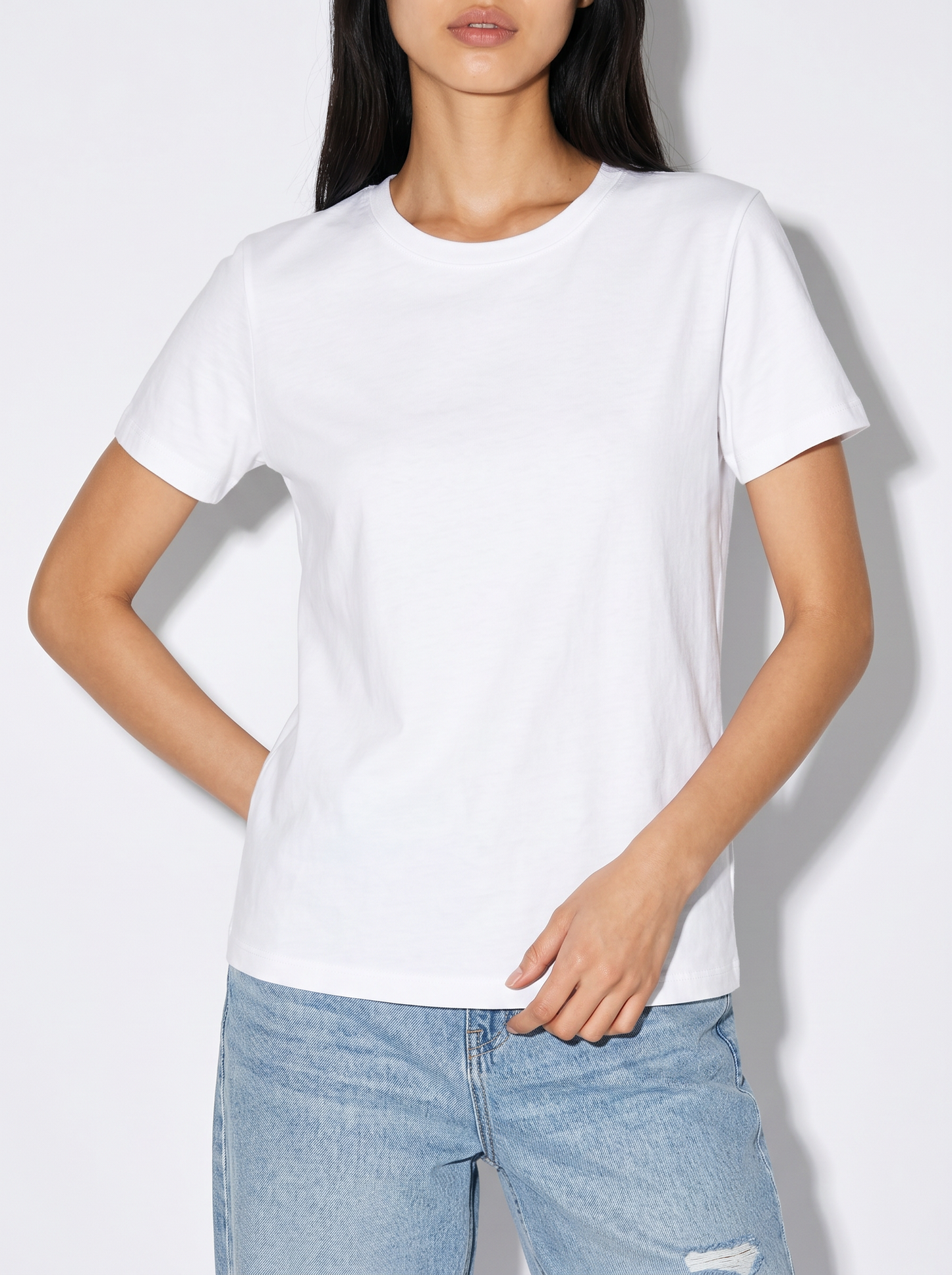 T-Shirt Basic in Cotone - Bianco