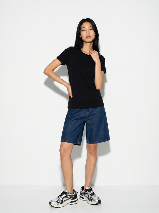 T-Shirt Basic in Cotone - Nero