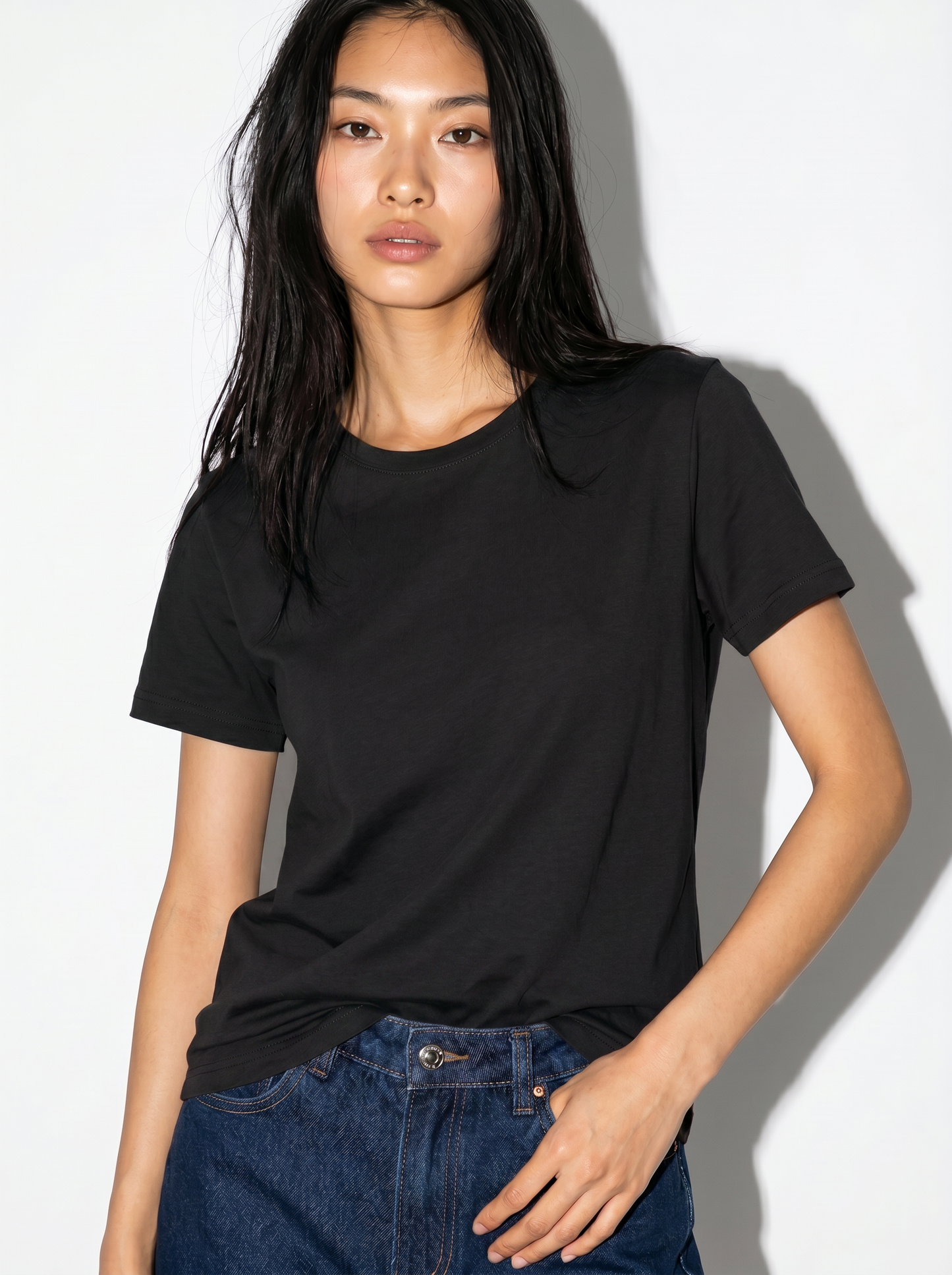 T-Shirt Basic in Cotone - Nero