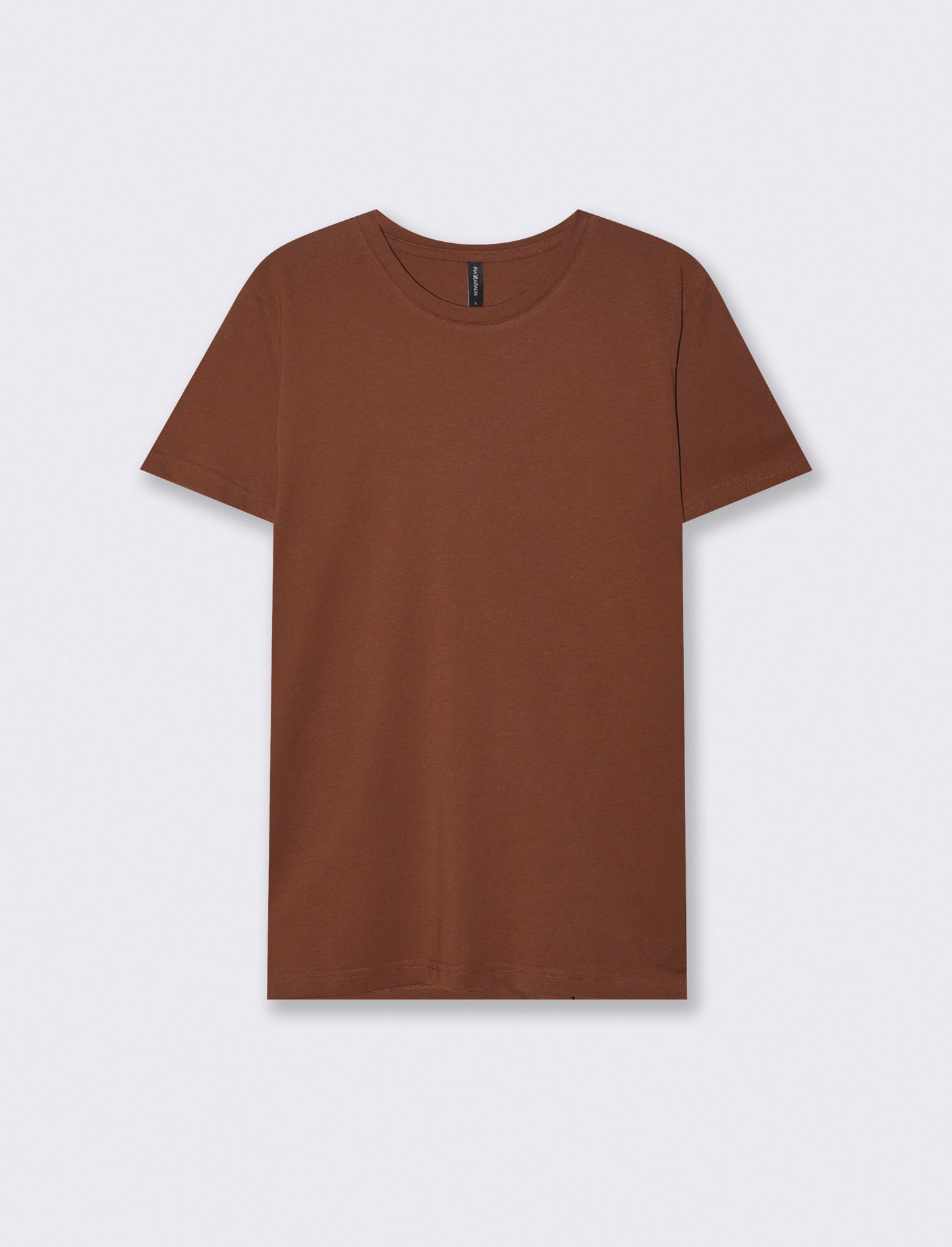 T-Shirt Basic in Cotone - Marrone cioccolato