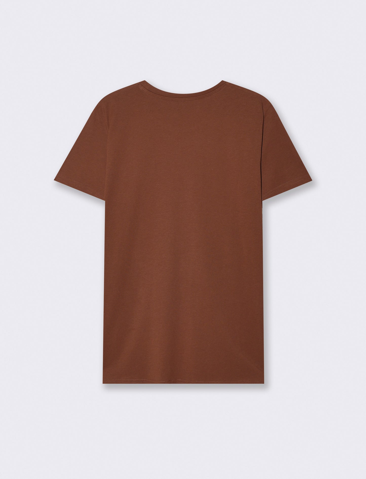 T-Shirt Basic in Cotone - Marrone cioccolato
