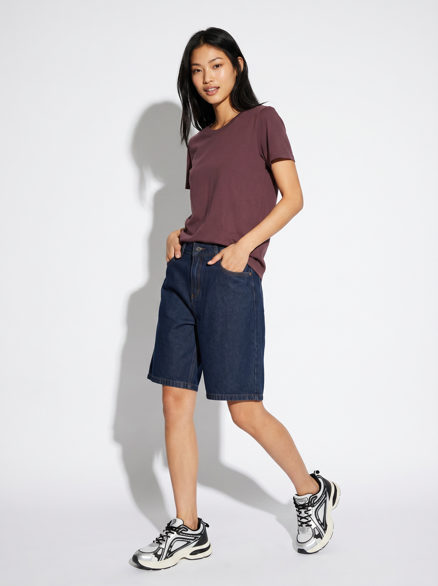 T-Shirt Basic in Cotone - Rosso amarena