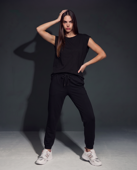 T-Shirt Manica T e Collo Tondo - Nero
