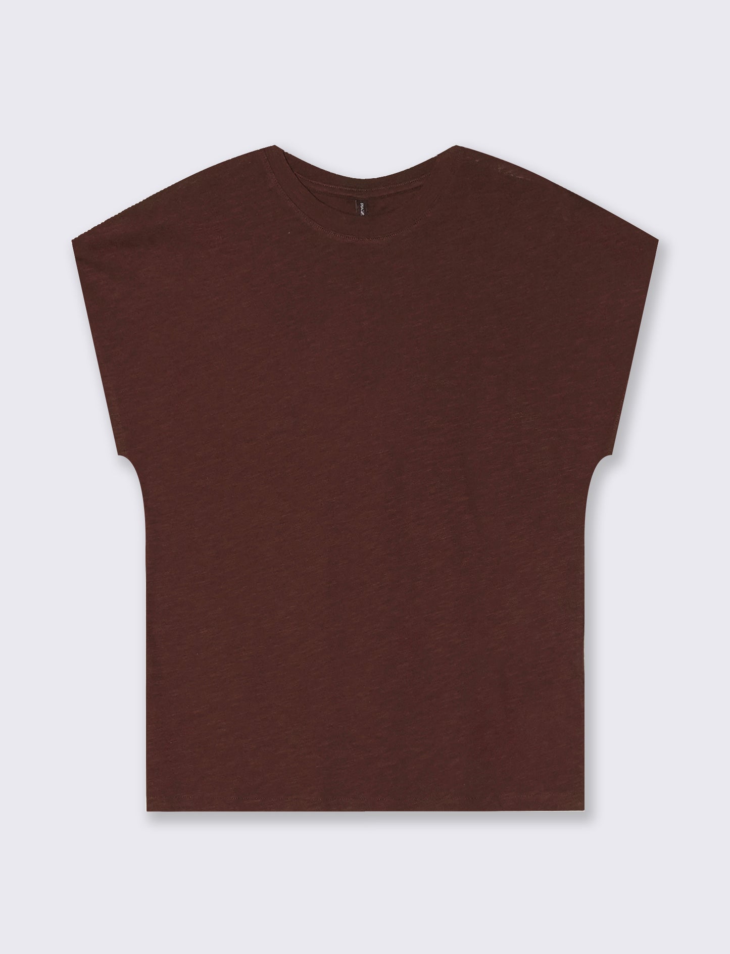 T-Shirt Manica T e Collo Tondo - Marrone cioccolato