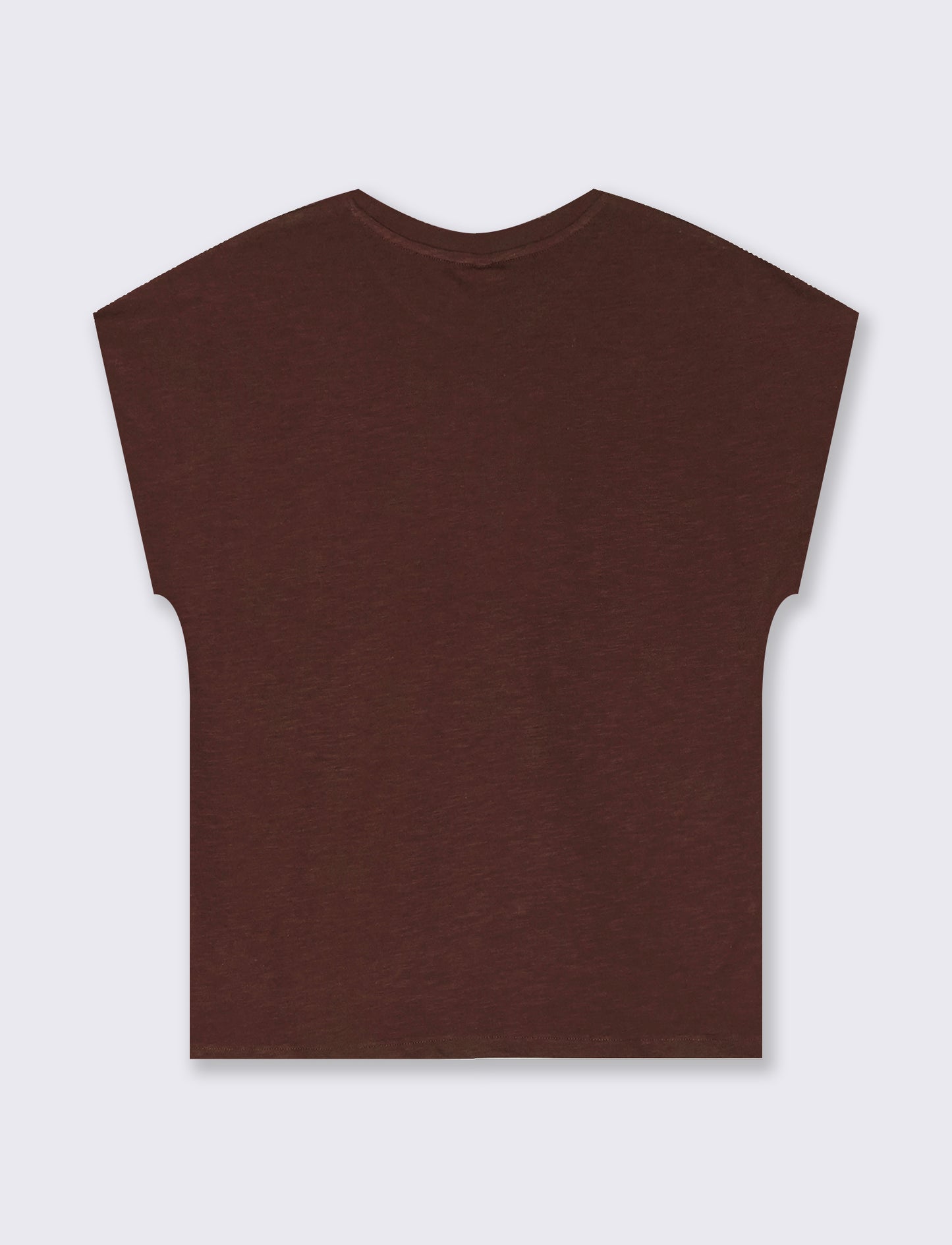 T-Shirt Manica T e Collo Tondo - Marrone cioccolato