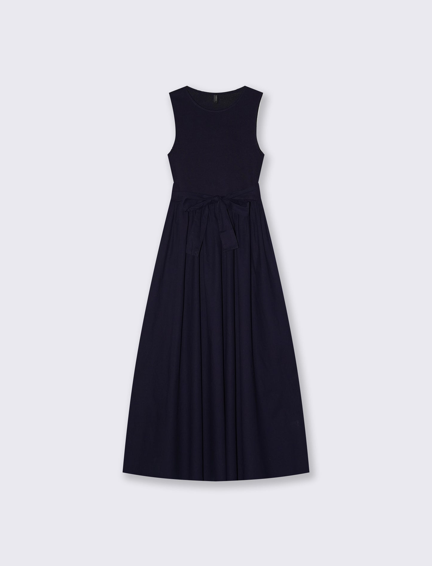 Abito smanicato lungo con scollo rotondo - Blu