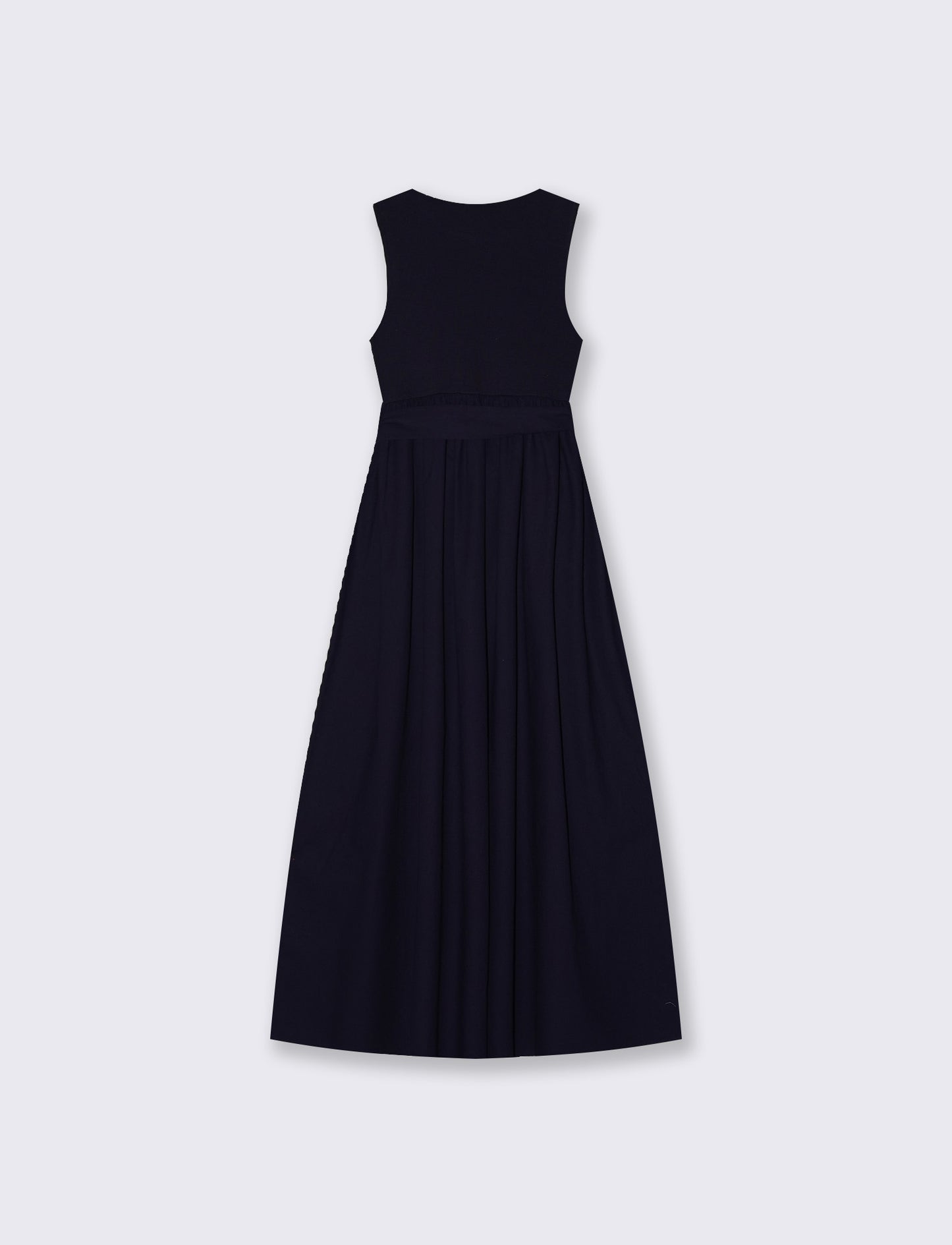 Abito smanicato lungo con scollo rotondo - Blu
