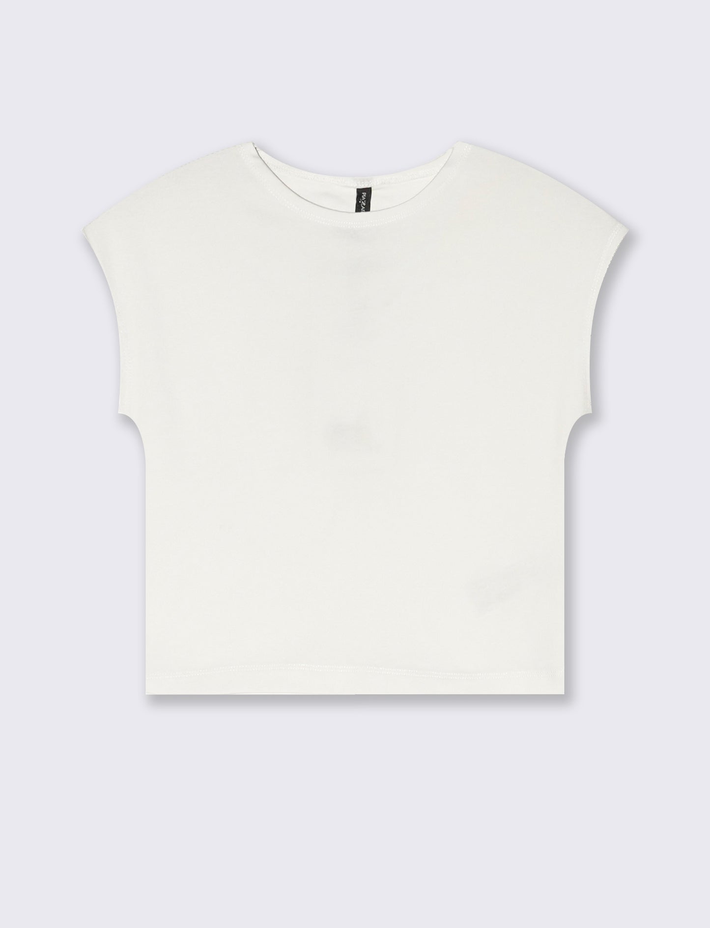 Cropped Basic Cotton T-Shirt - White