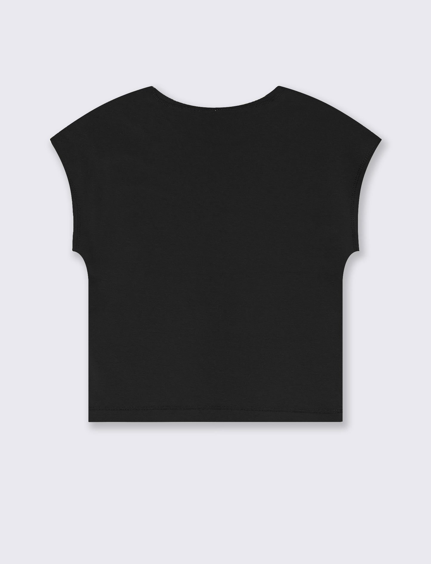 T-Shirt Cropped e Basica in Cotone - Nero