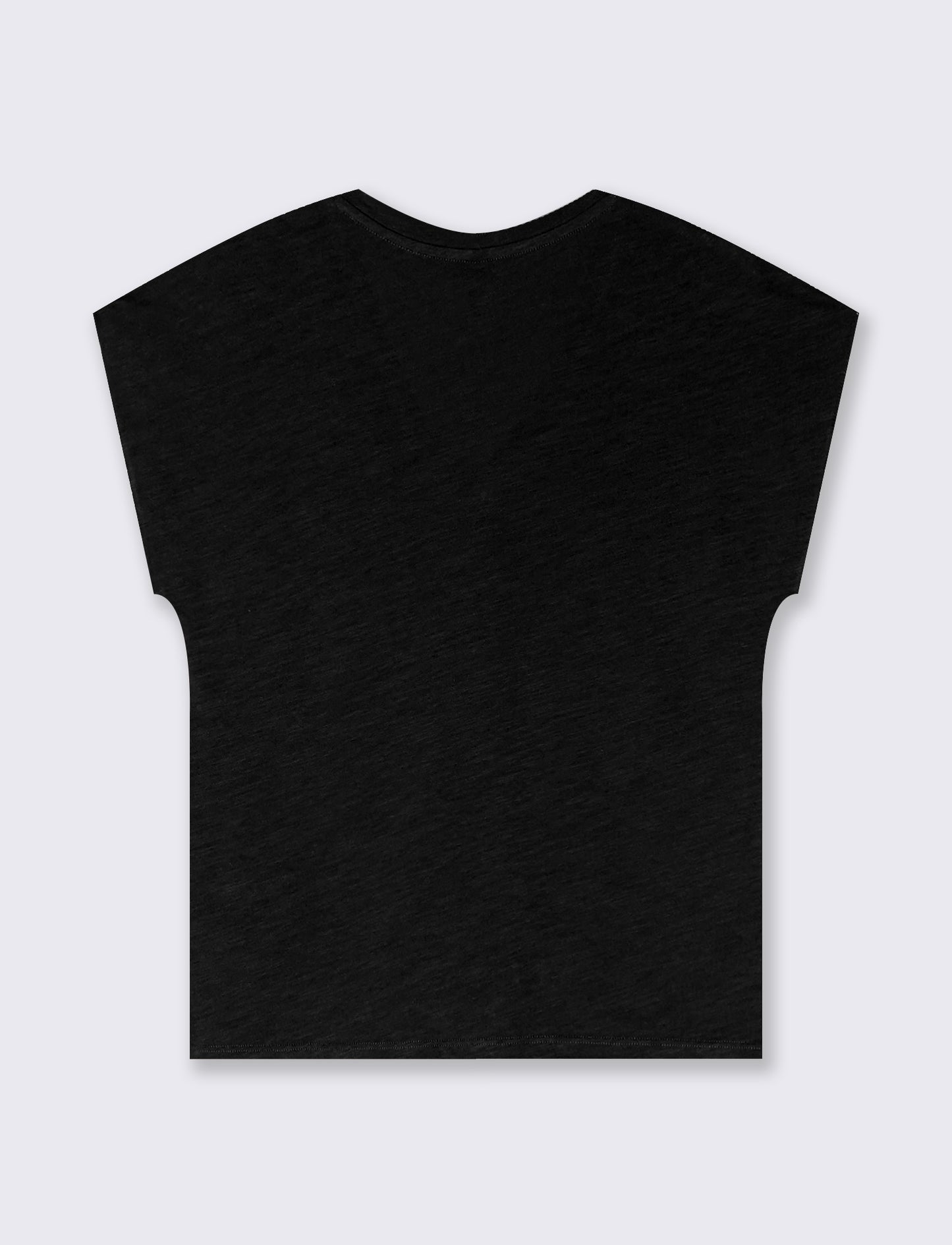Basic Cotton V-Neck T-Shirt - Black