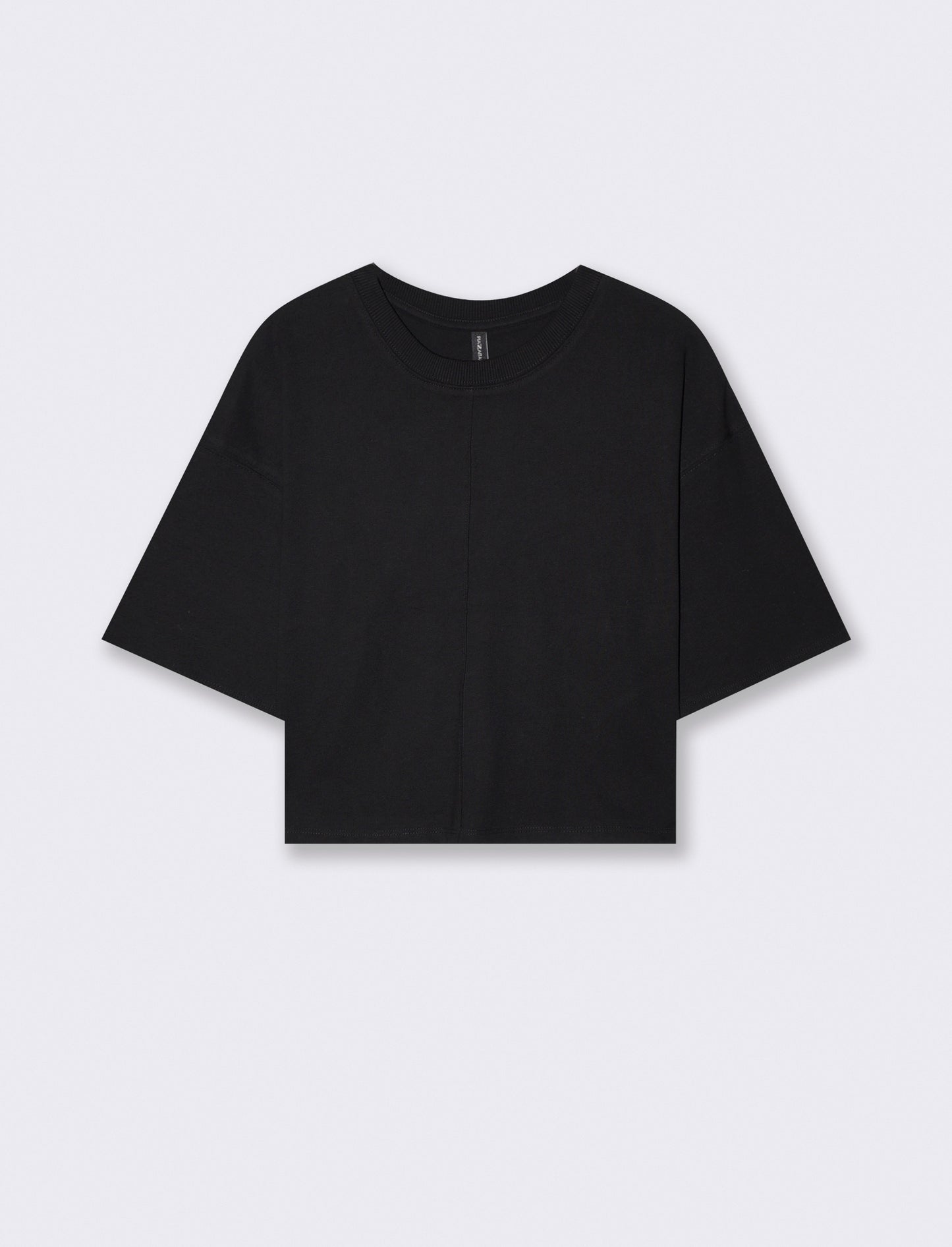 T-Shirt Crop in Cotone - Nero