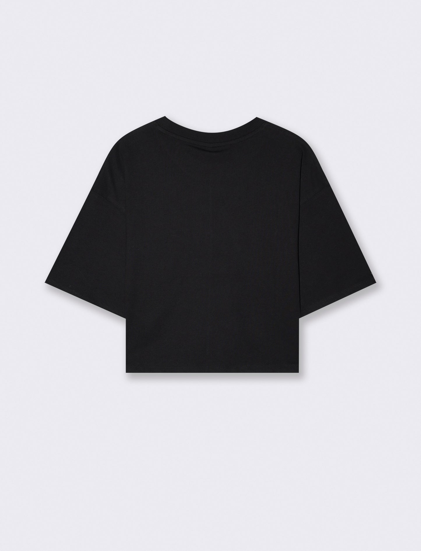 T-Shirt Crop in Cotone - Nero