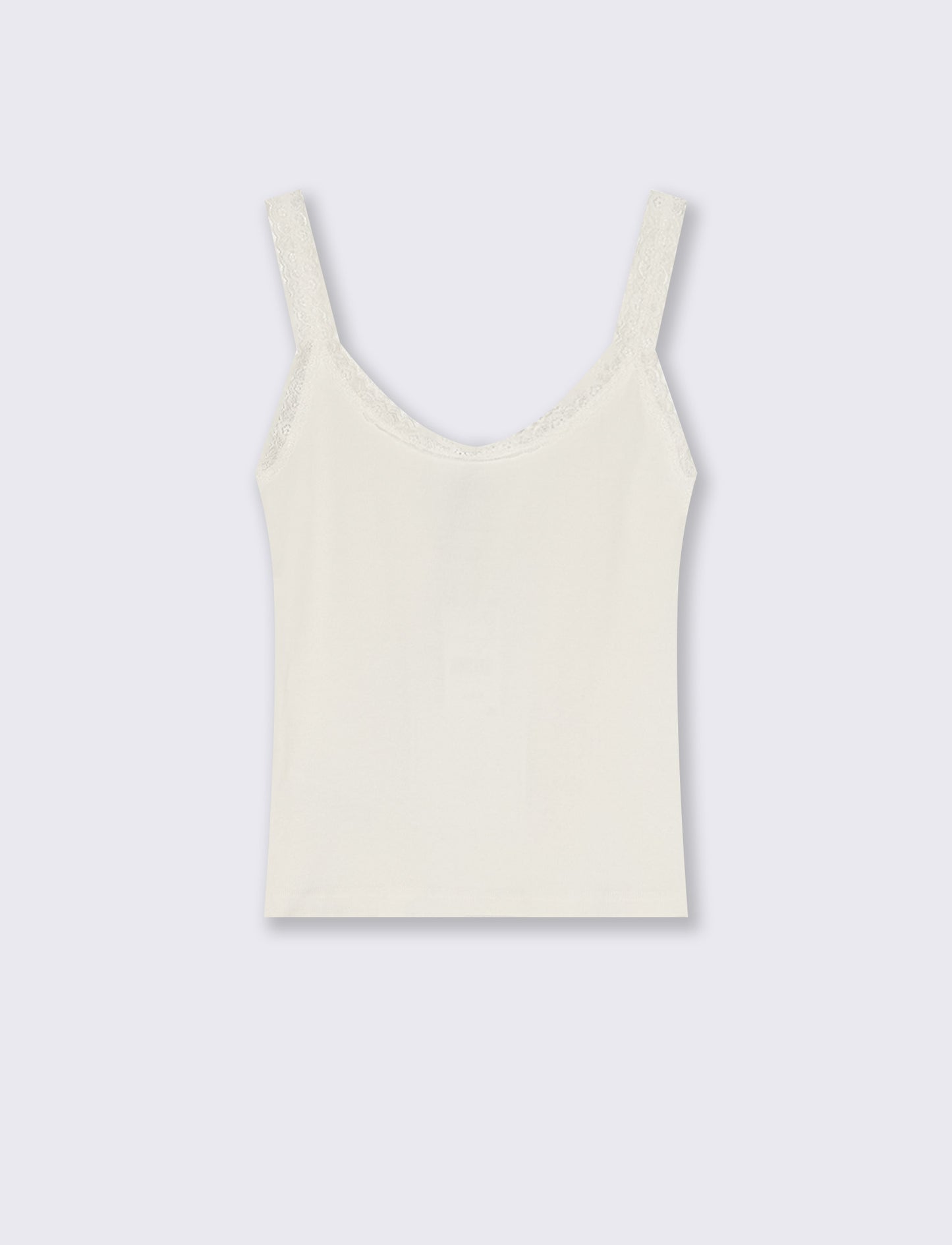 Top giromanica a costine con pizzo - Nero