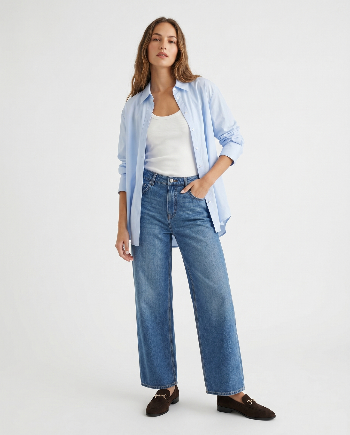 Top a Costine con Scollo Madonna - Bianco
