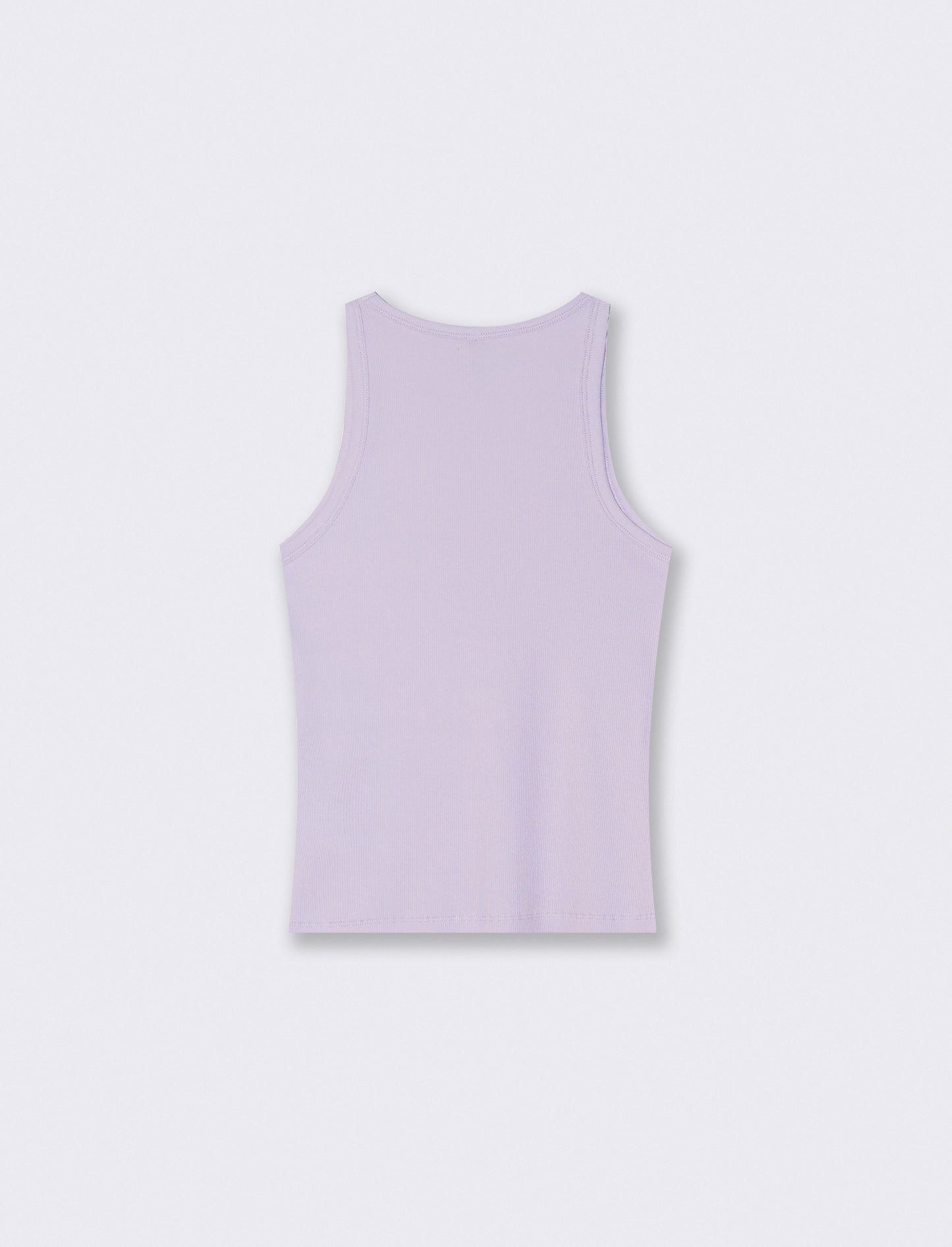 Ribbed Top with Madonna Neckline - Purple