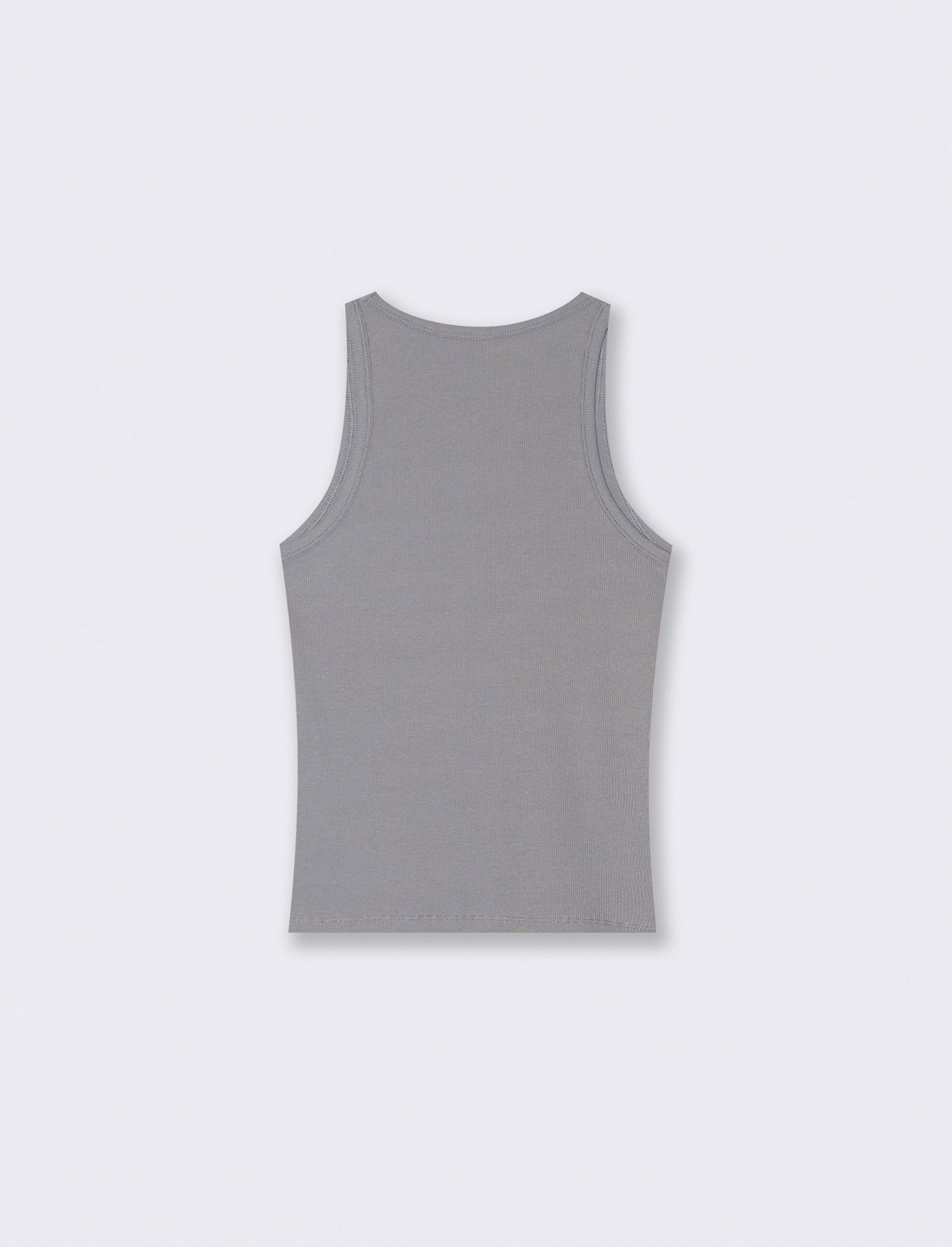 Ribbed Top with Madonna Neckline - Grey