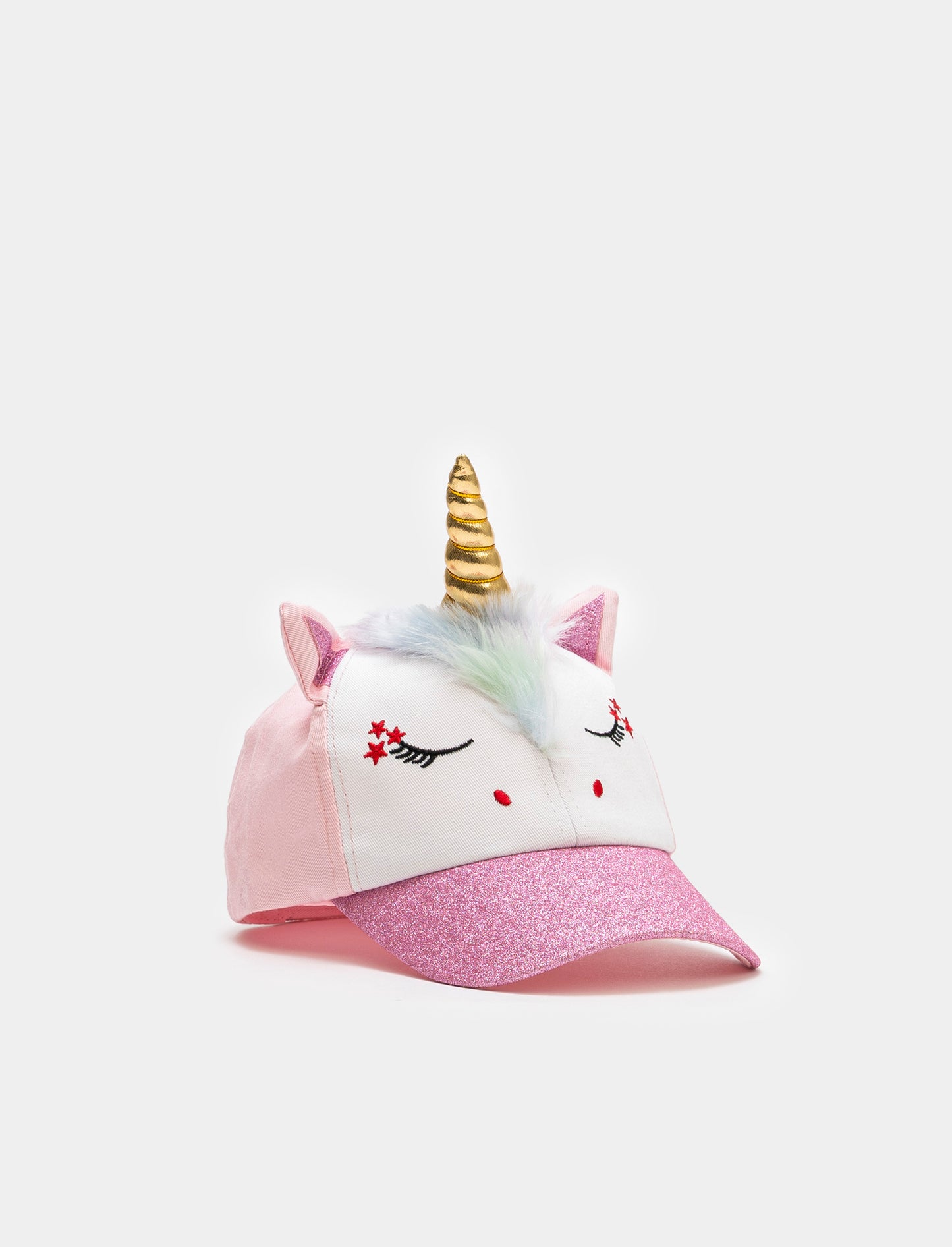 Cappello da bambina baseball unicorno - Fuxia