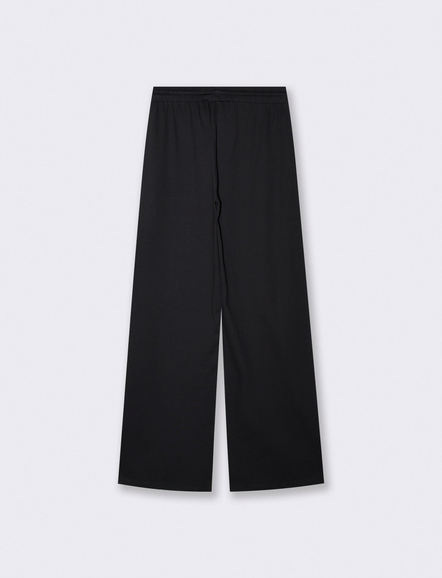 Pantaloni tuta dritti con coulisse e stampa - Nero