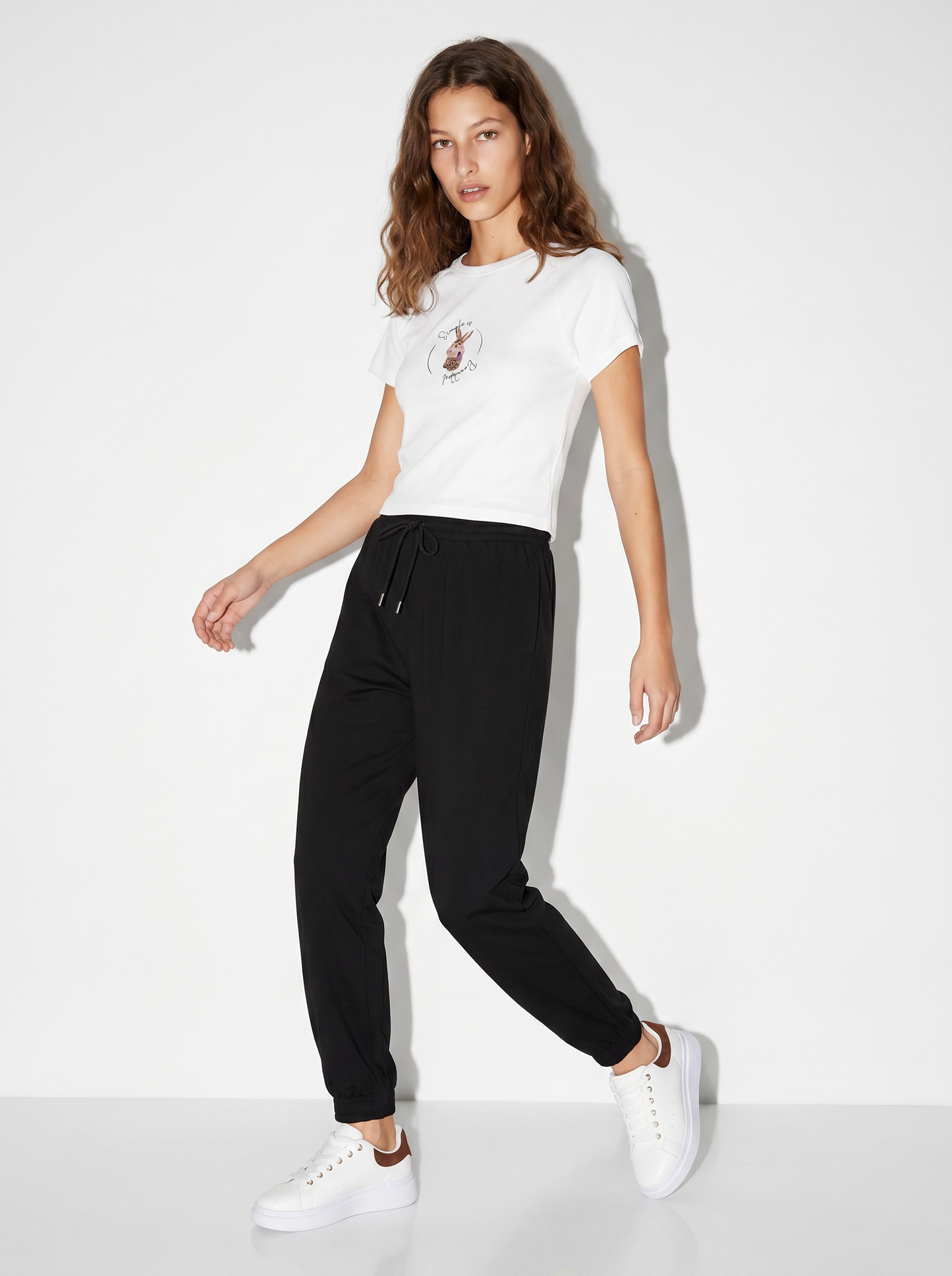 Pantaloni tuta con coulisse in vita - Nero