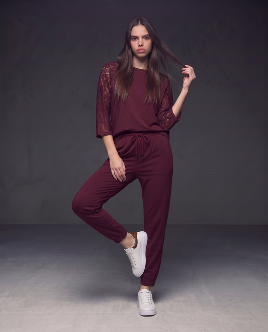 Sweatpants with drawstring waist - Purple