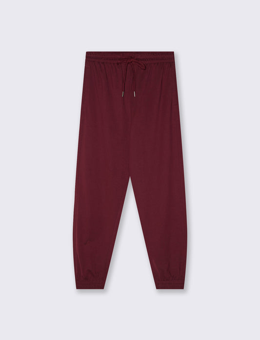 Pantaloni tuta con coulisse in vita - Viola prugna