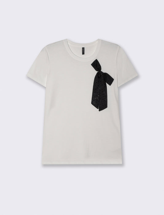 T-shirt cotone a manica corta con applicazioni - var 1
