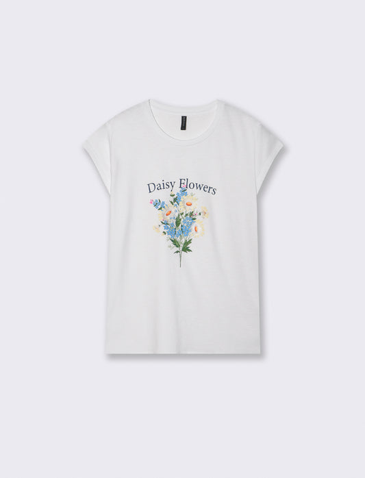 T-shirt cotone manica corta con stampa - var 1