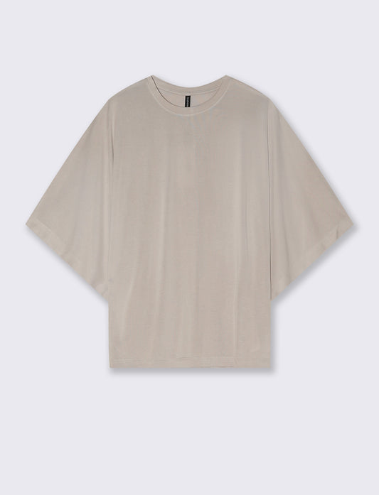 T-SHIRT GIROCOLLO - Beige grano