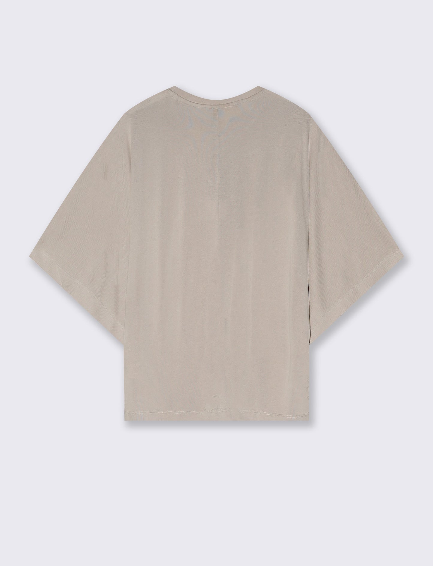 T-shirt girocollo con maniche a pipistrello - Beige grano