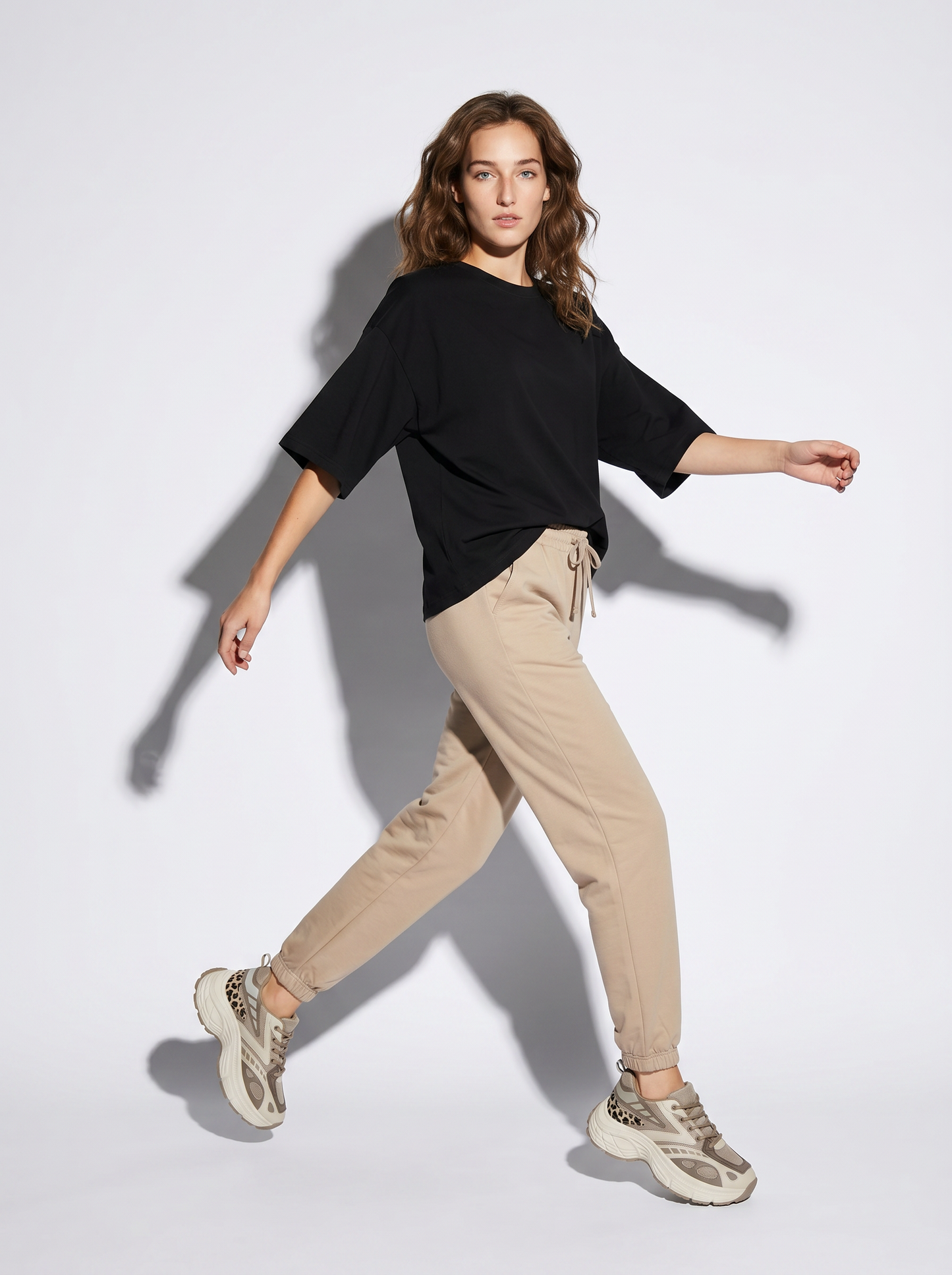 T-shirt girocollo con maniche a pipistrello - Blu