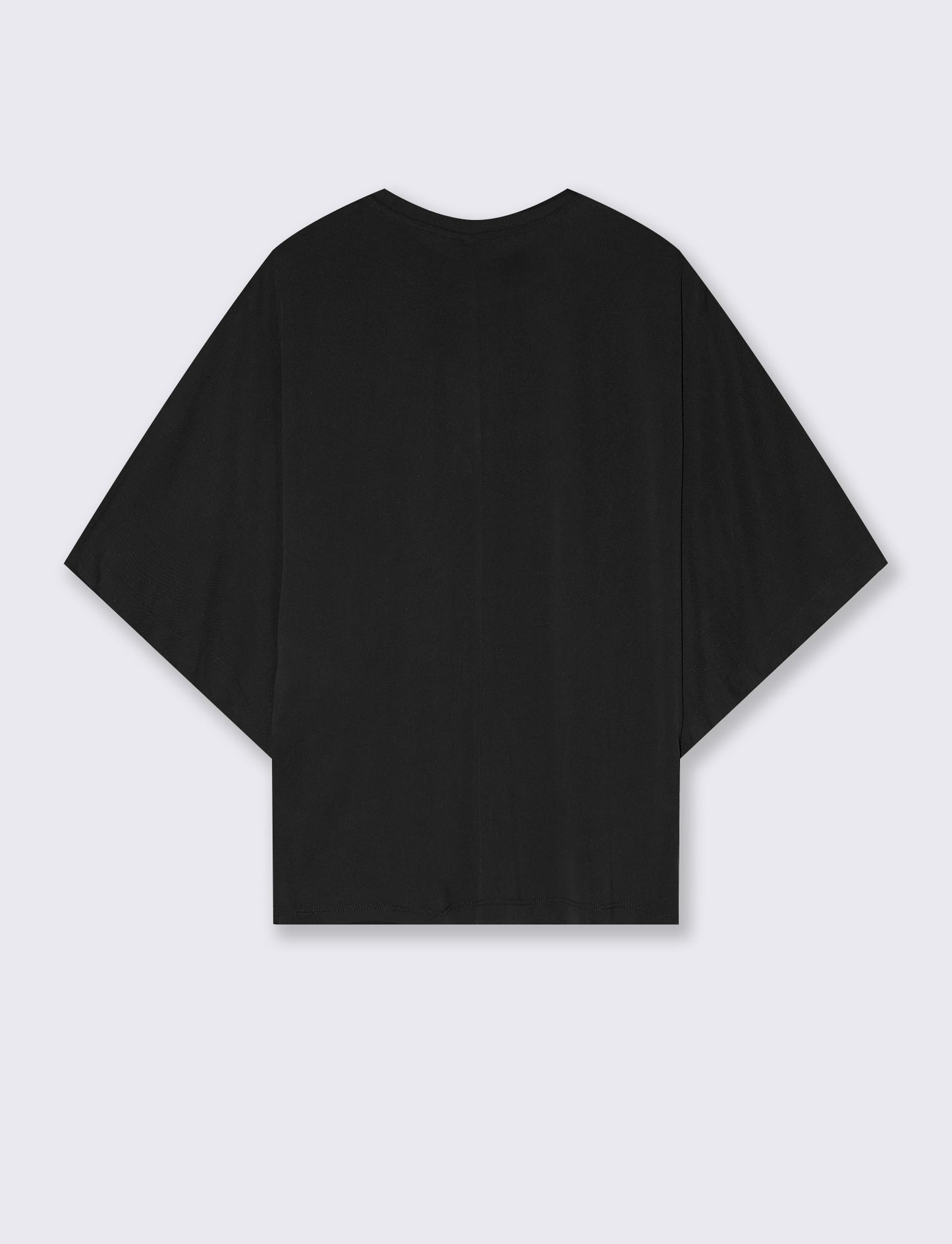 T-shirt girocollo con maniche a pipistrello - Blu