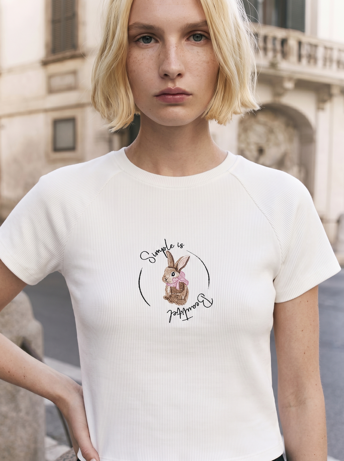 T-shirt crop manica corta raglan - var 1